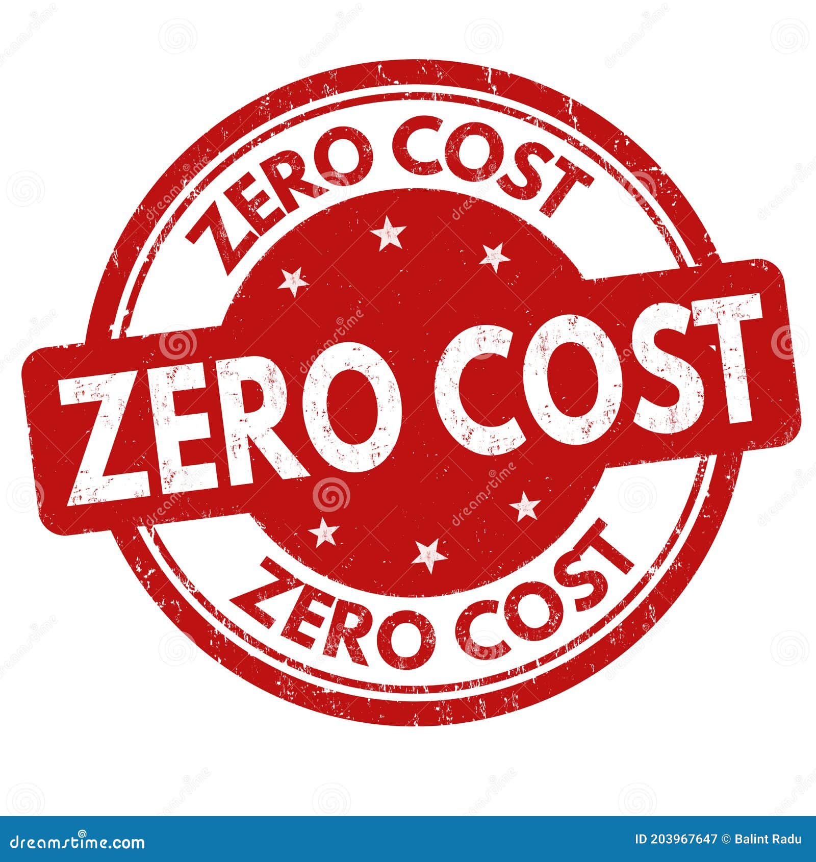 Zero Cost Grunge Rubber Stamp Stock Vector Illustration of business