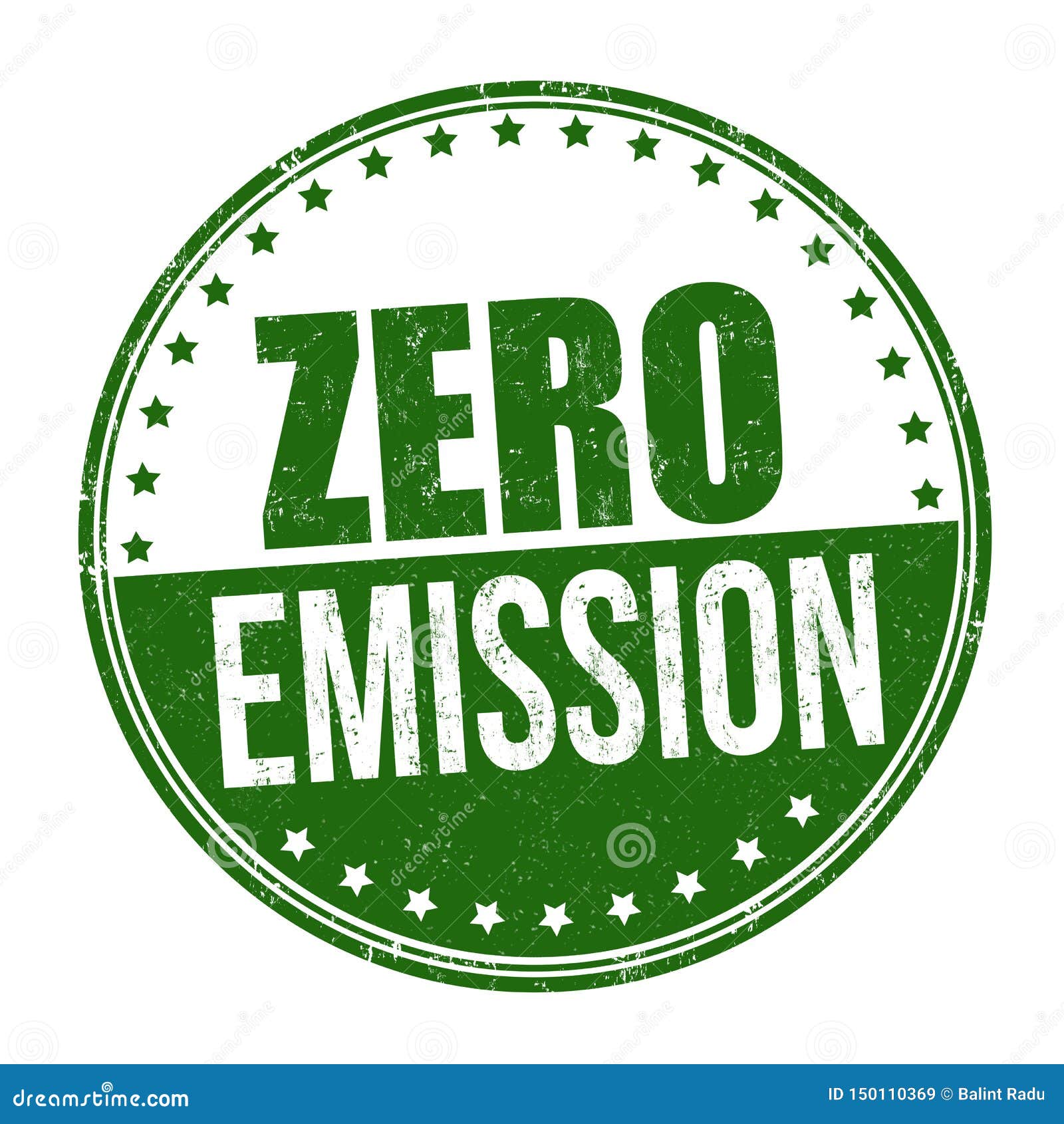 zero emission sign or stamp