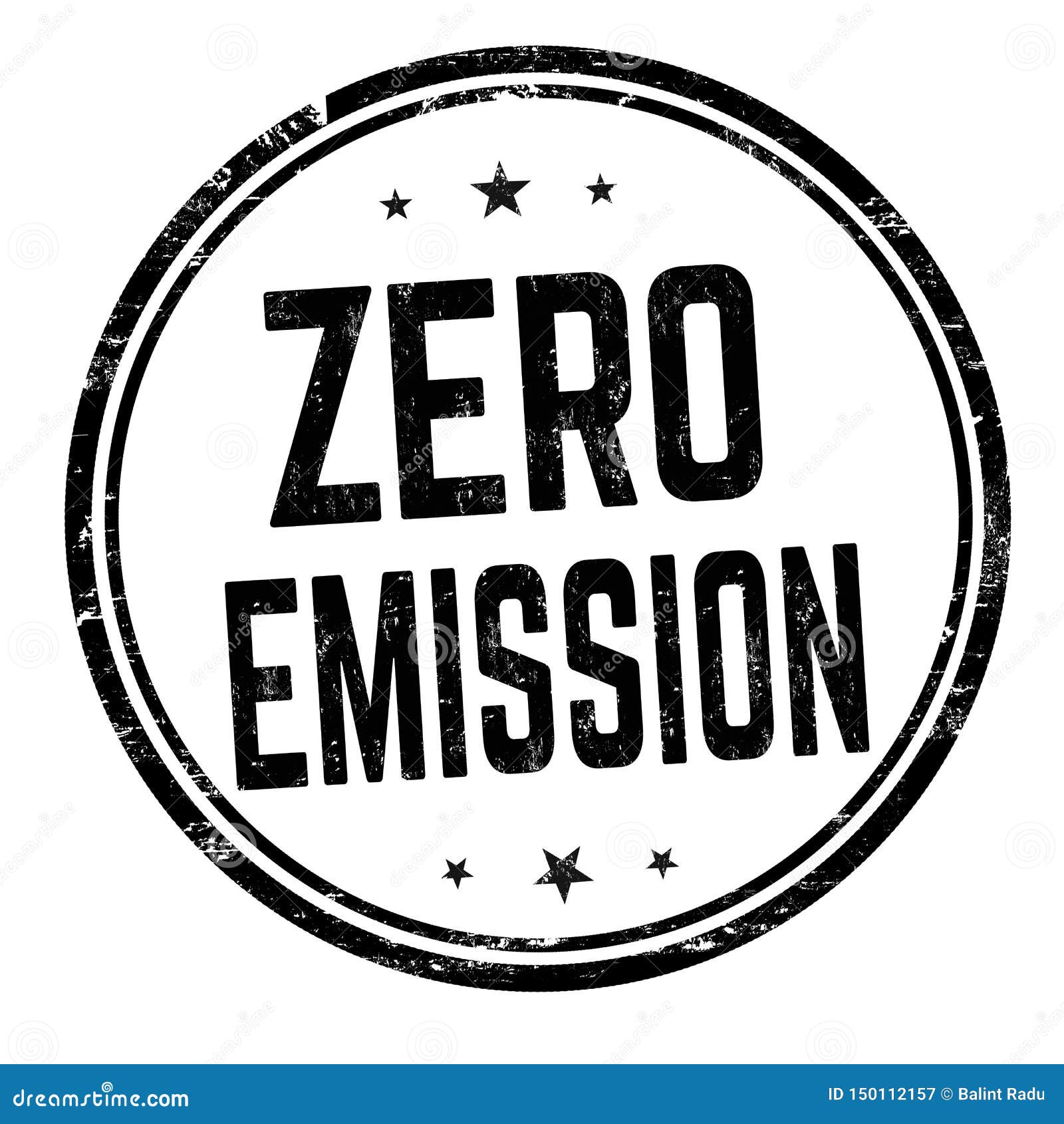 Zero Emission Sign or Stamp Stock Vector Illustration of environment