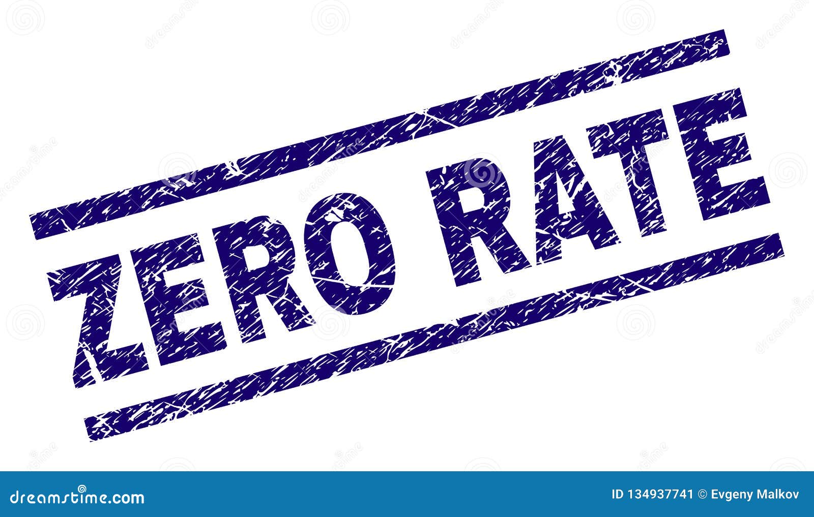 Scratched Textured ZERO RATE Stamp Seal Stock Vector Illustration of