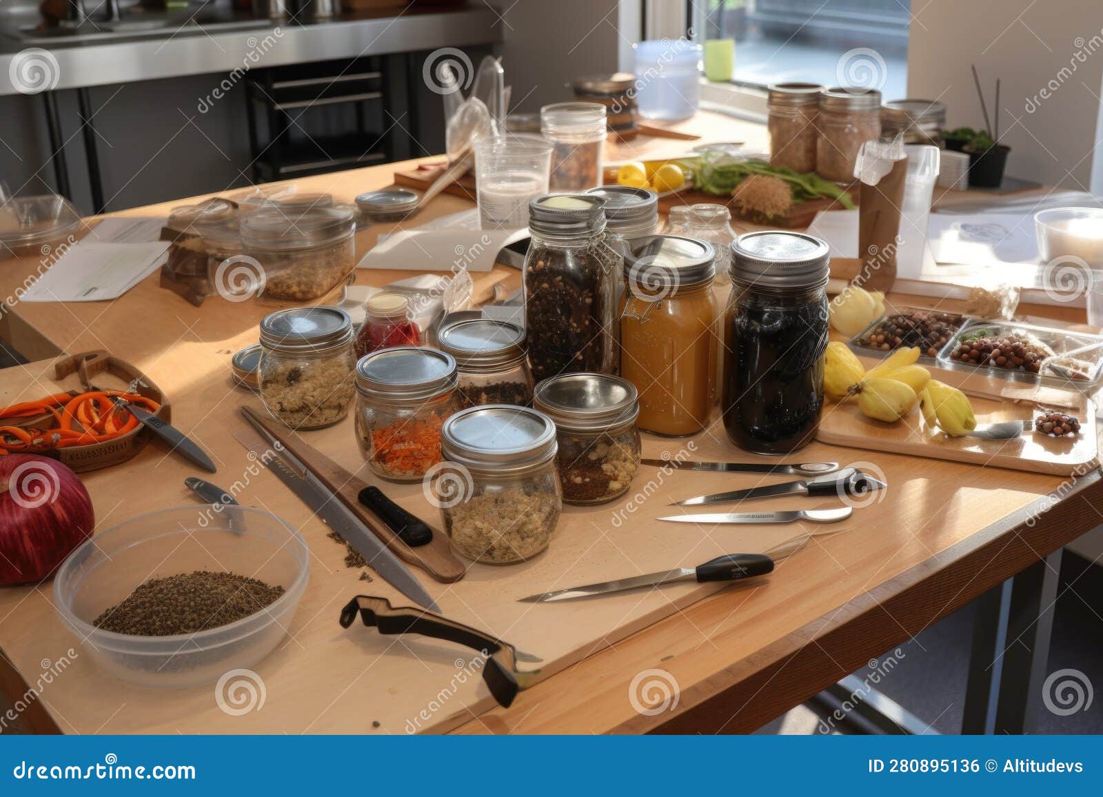 Zerowaste Cooking Demonstration, with Ingredients and Tools in Clear