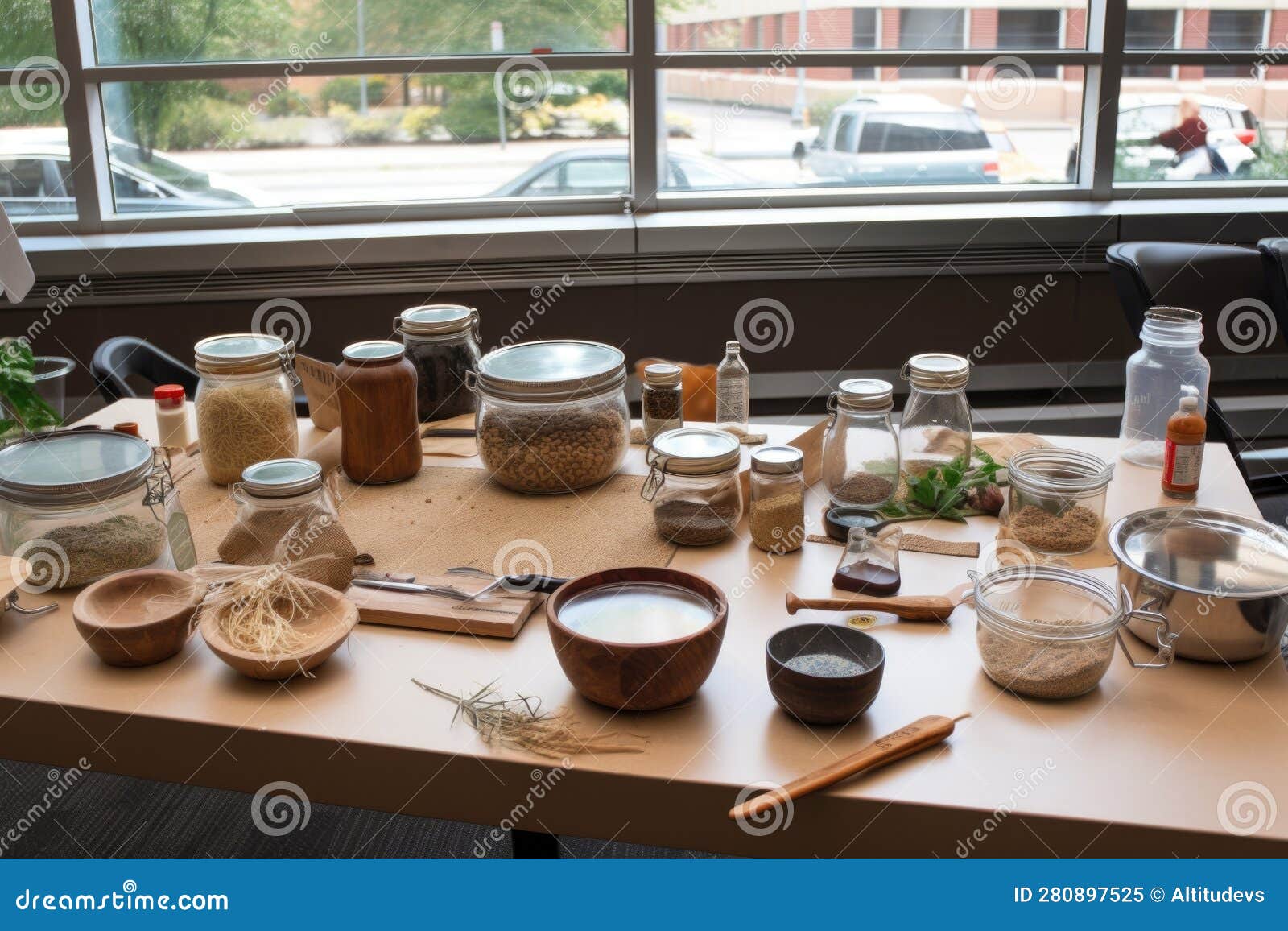 Zerowaste Cooking Demonstration, with Ingredients and Tools in Clear