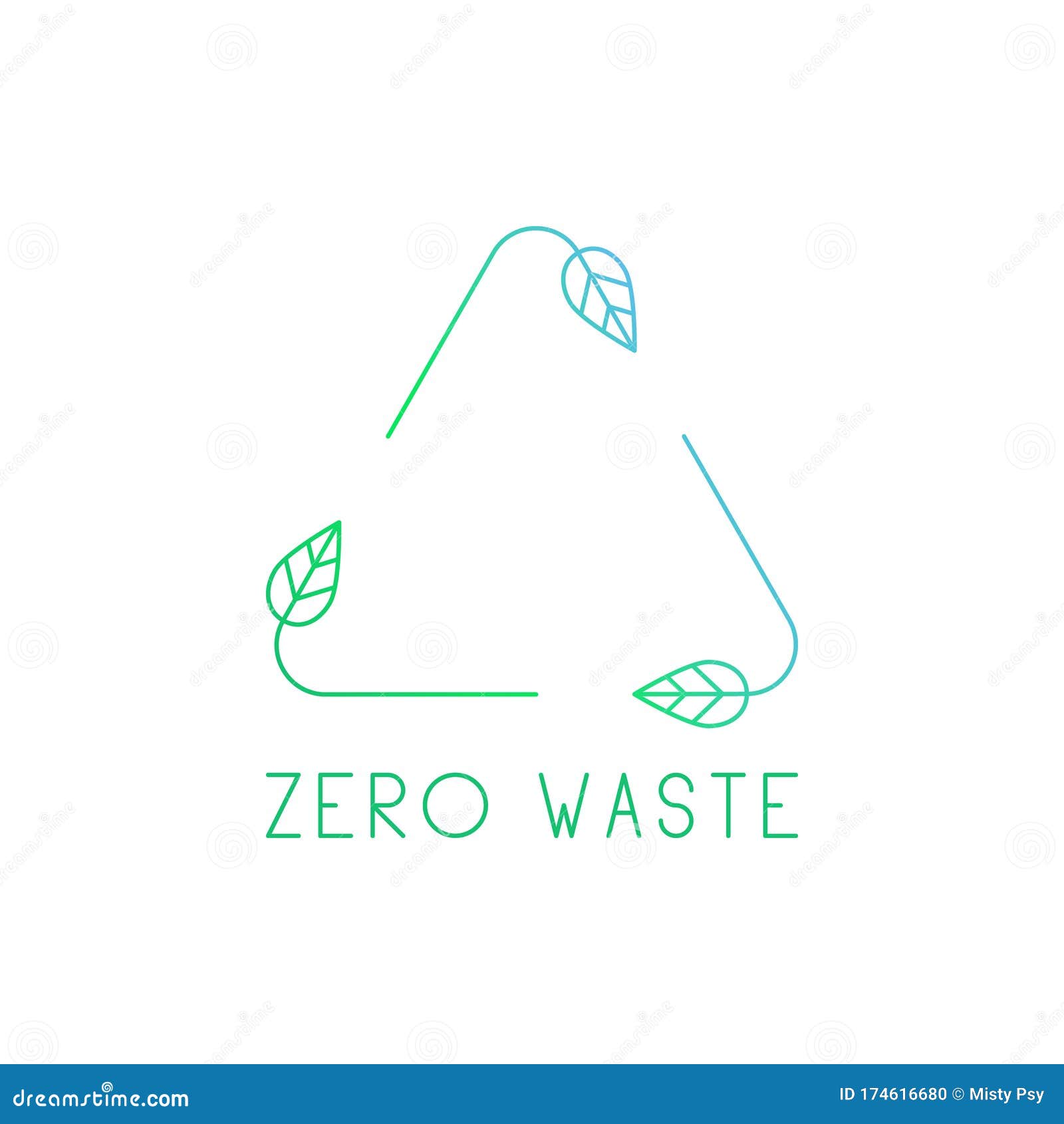 Zero Waste Recycle Symbol Vector Icon in Line Art. Sign Made of Leaves ...