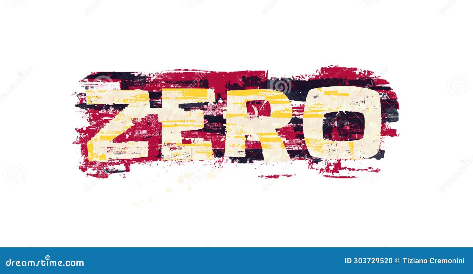 zero, word in graffiti style, graphic  and typography
