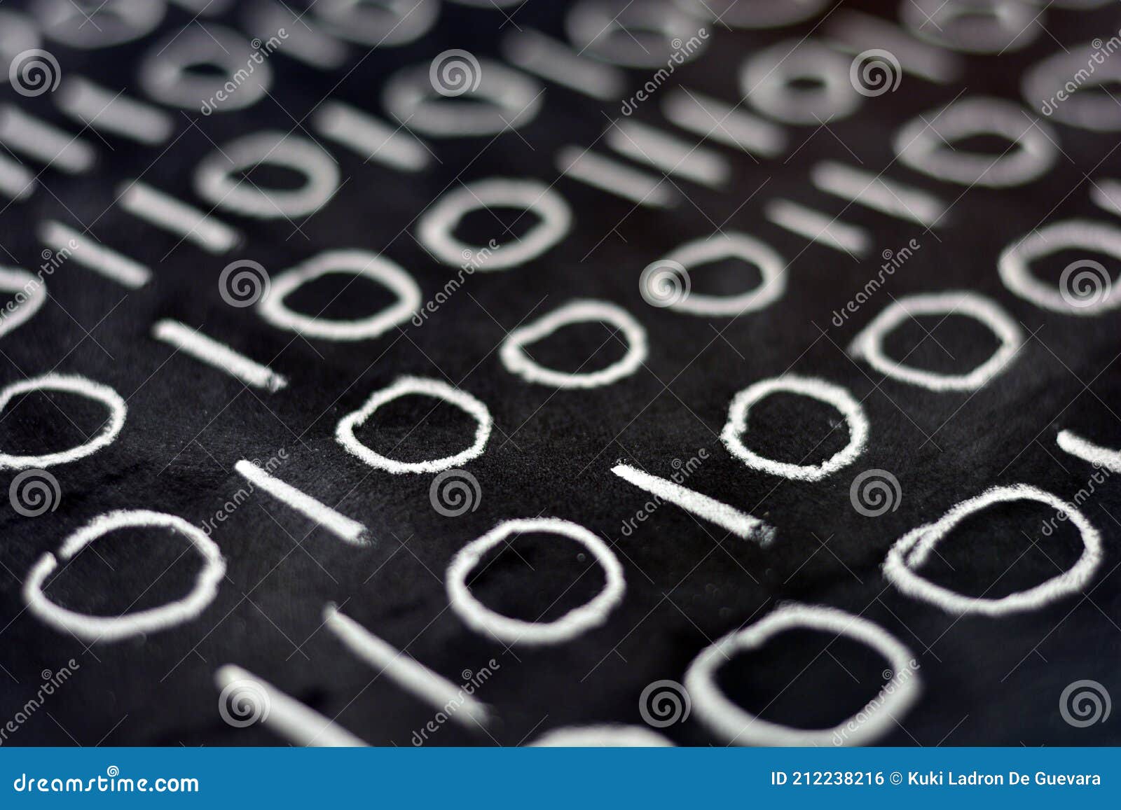 zeros and ones written on a blackboard