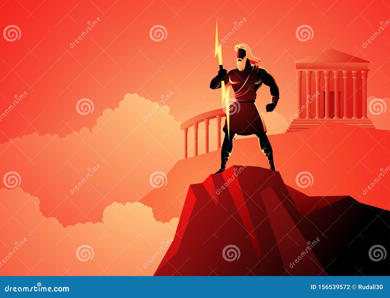 Zeus the Father of Gods and Men Stock Vector - Illustration of deity ...