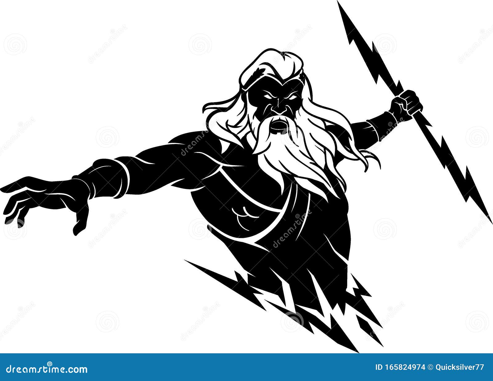 Zeus Wrath, Greek God of Lightning Stock Vector - Illustration of father,  greek: 165824974