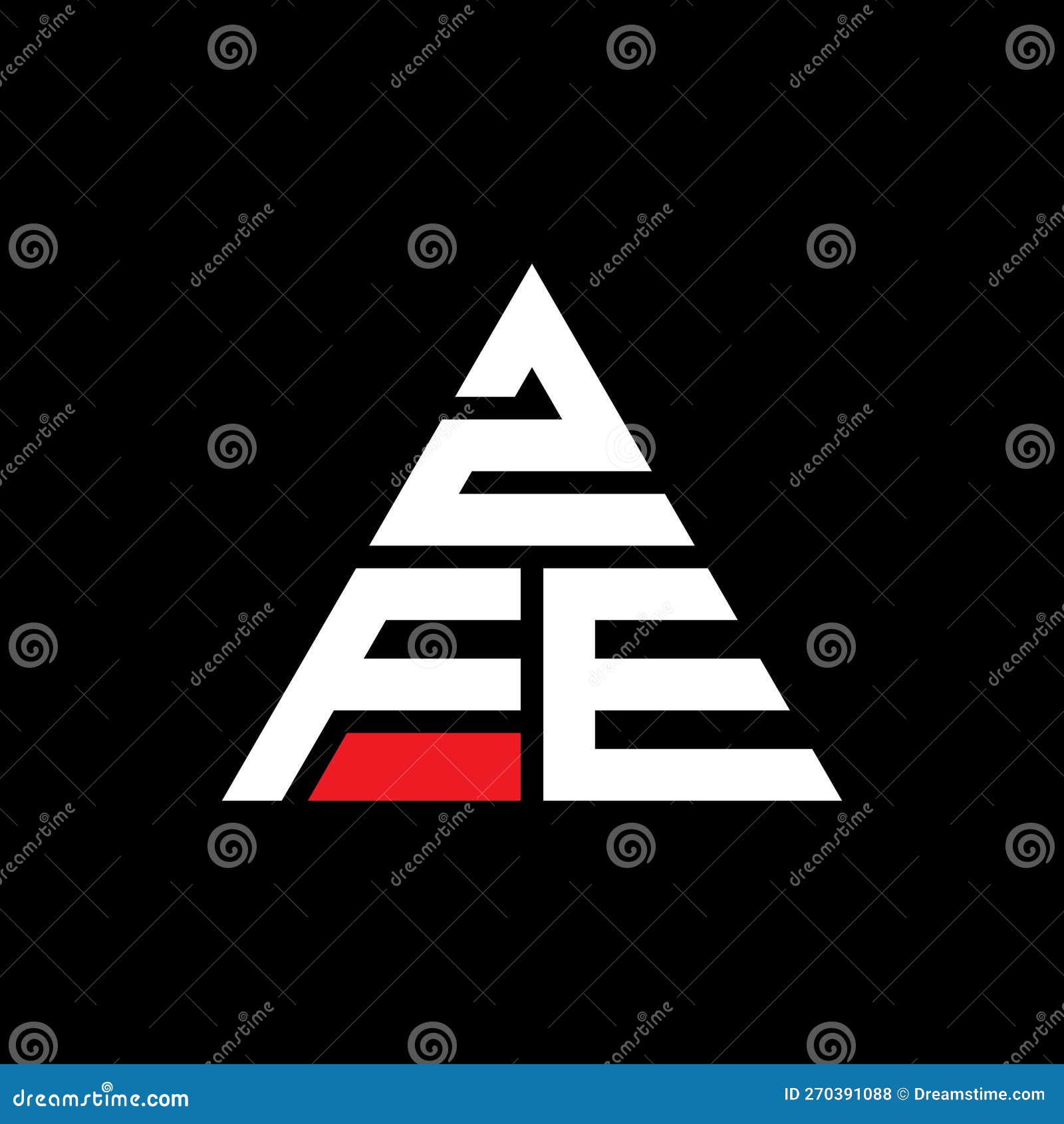 zfe triangle letter logo  with triangle . zfe triangle logo  monogram. zfe triangle  logo template with red