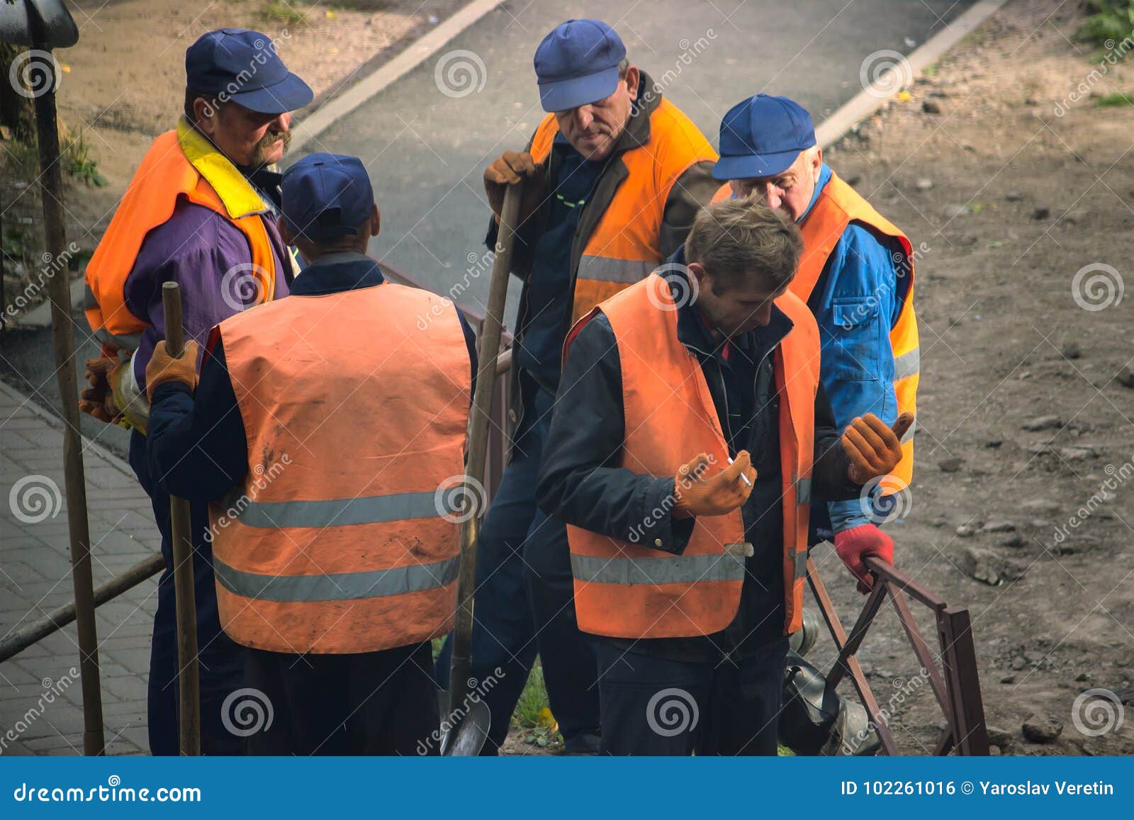 Zhytomyr, Ukraine October 05, 2017 View of Construction Workers