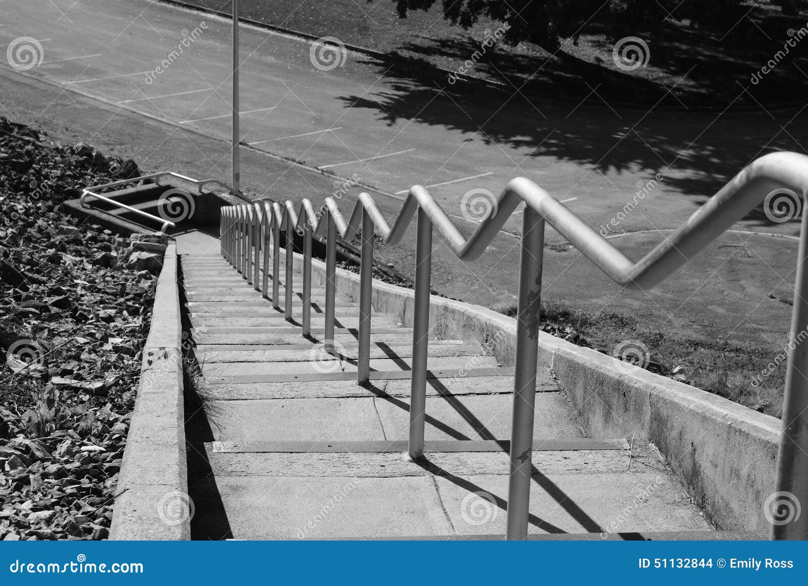 Zigzag handrails stock photo. Image of shape, zigzag 51132844