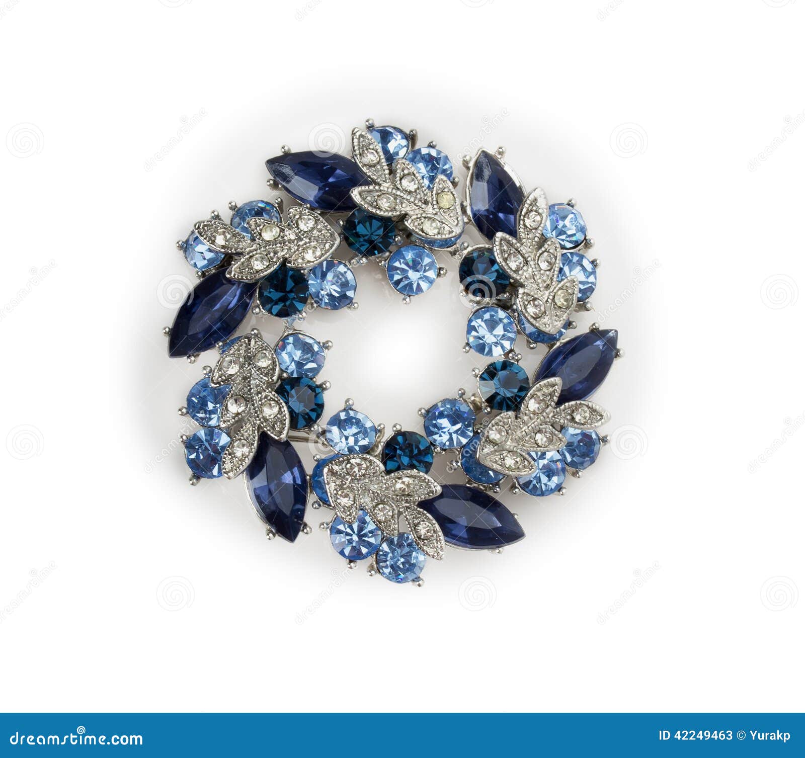doneren Draai vast uitbarsting Zilveren Broche Met Blauwe En Witte Halfedelstenen Stock Afbeelding - Image  of ronde, geïsoleerd: 42249463