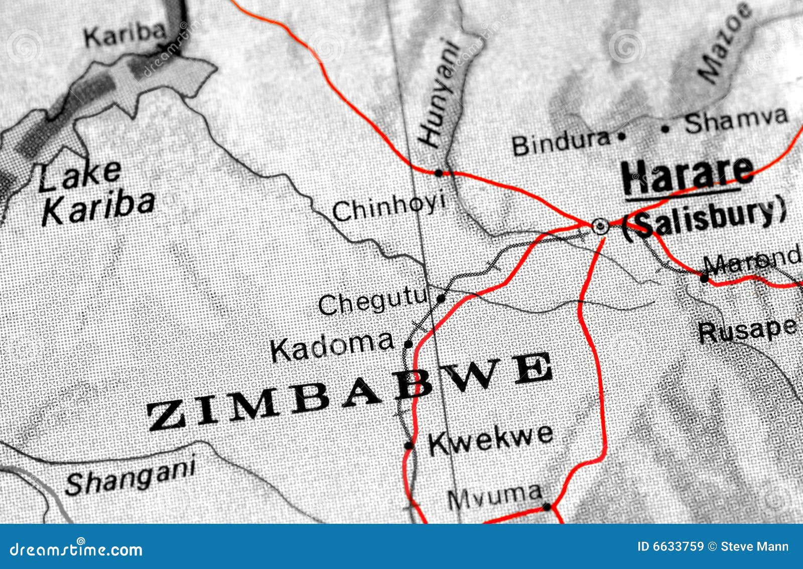 Harare Zimbabwe Political Map Stock Images by Megapixl