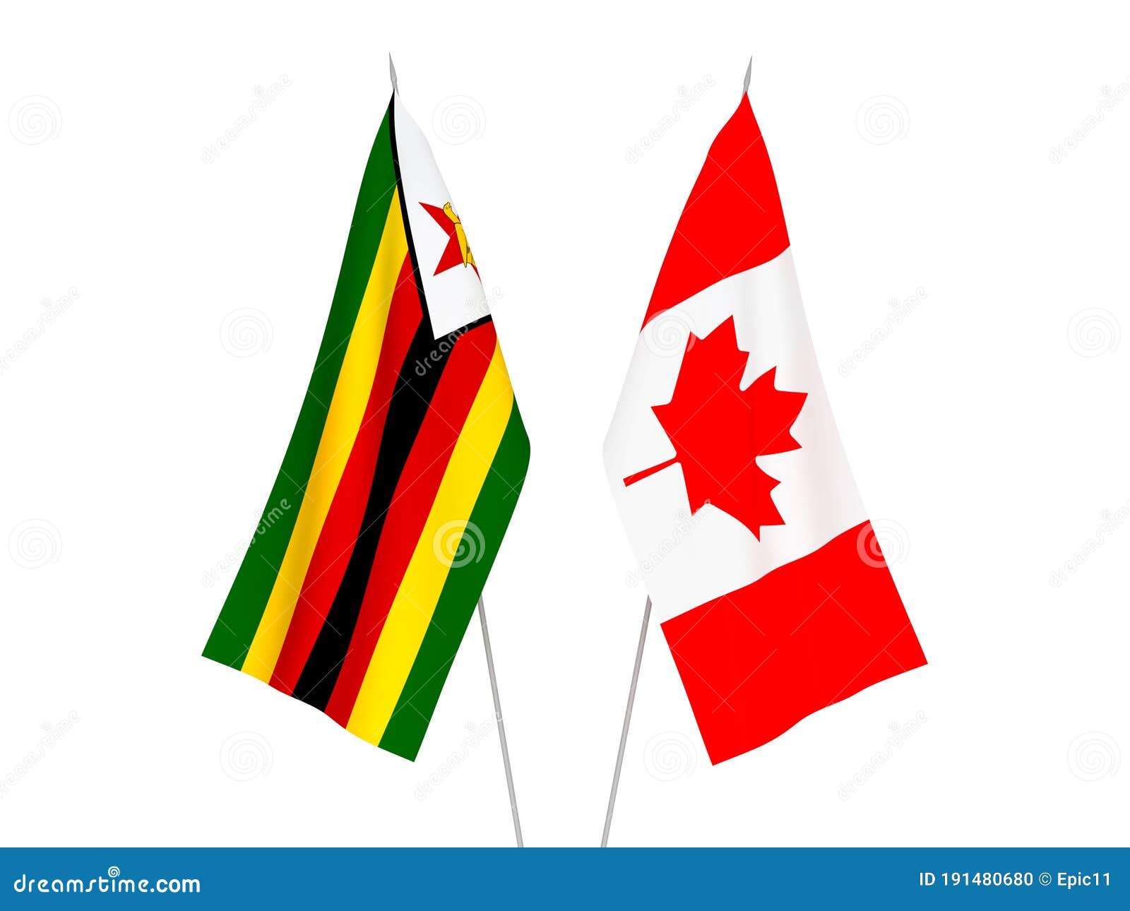 Zimbabwe and Canada flags stock illustration. Illustration of satin 191480680