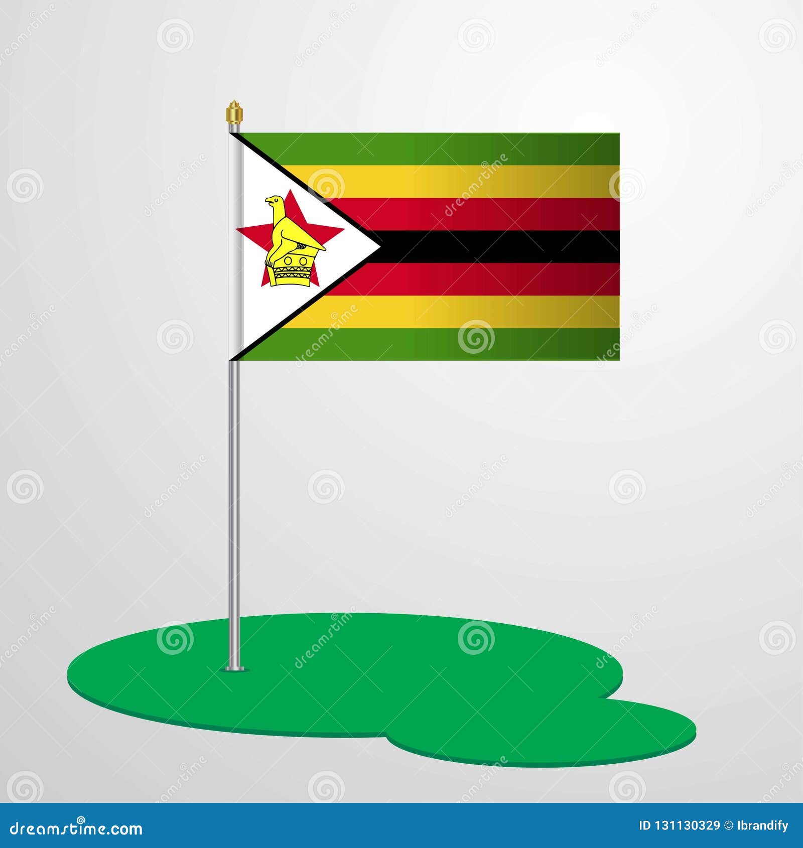 Download Zimbabwe Flag Pole stock vector. Illustration of ...