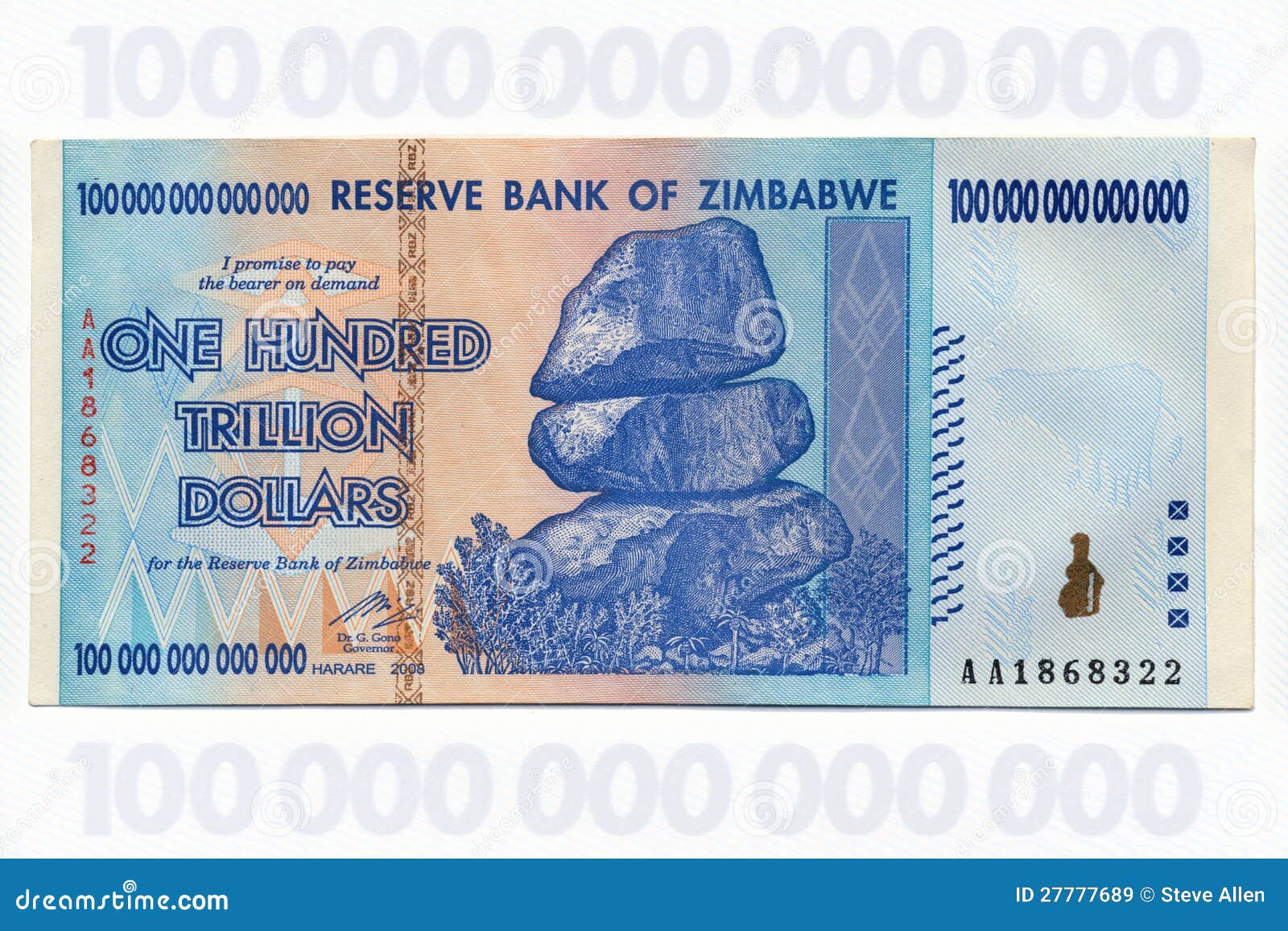 One Hundred Trillion Dollars - Zimbabwe Stock Image | CartoonDealer.com