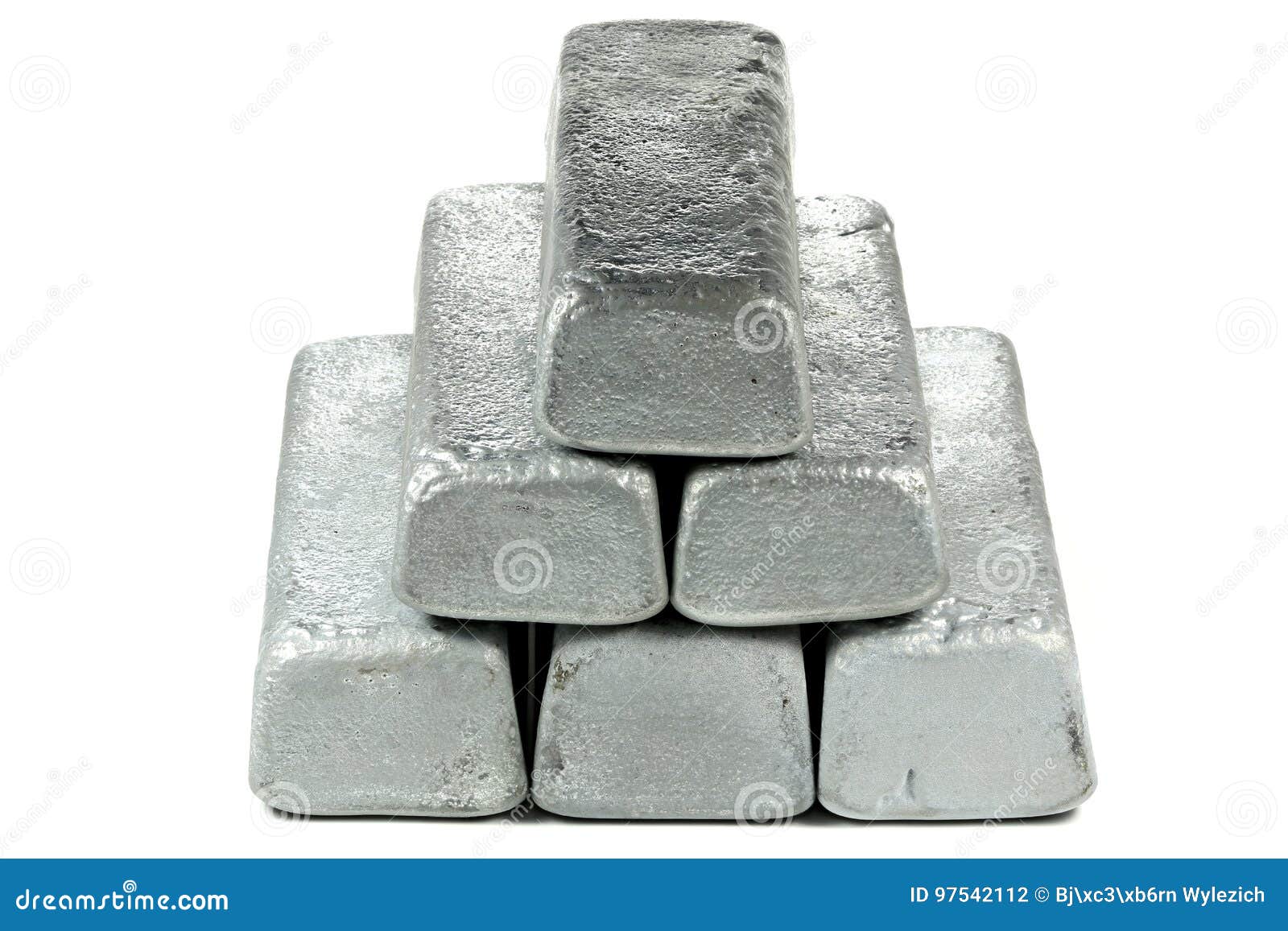 Zinc bars stock photo. Image of platinum, isolated, white 97542112