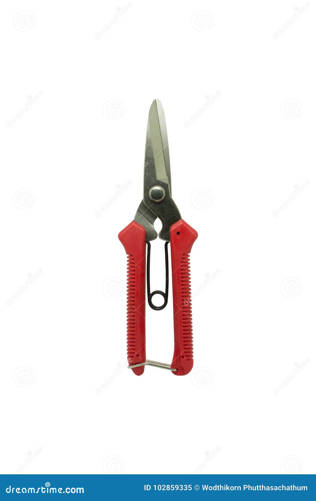 Zinc Cutting Scissors with Red Handle Plastics. Tools Isolated O Stock Image Image of handle