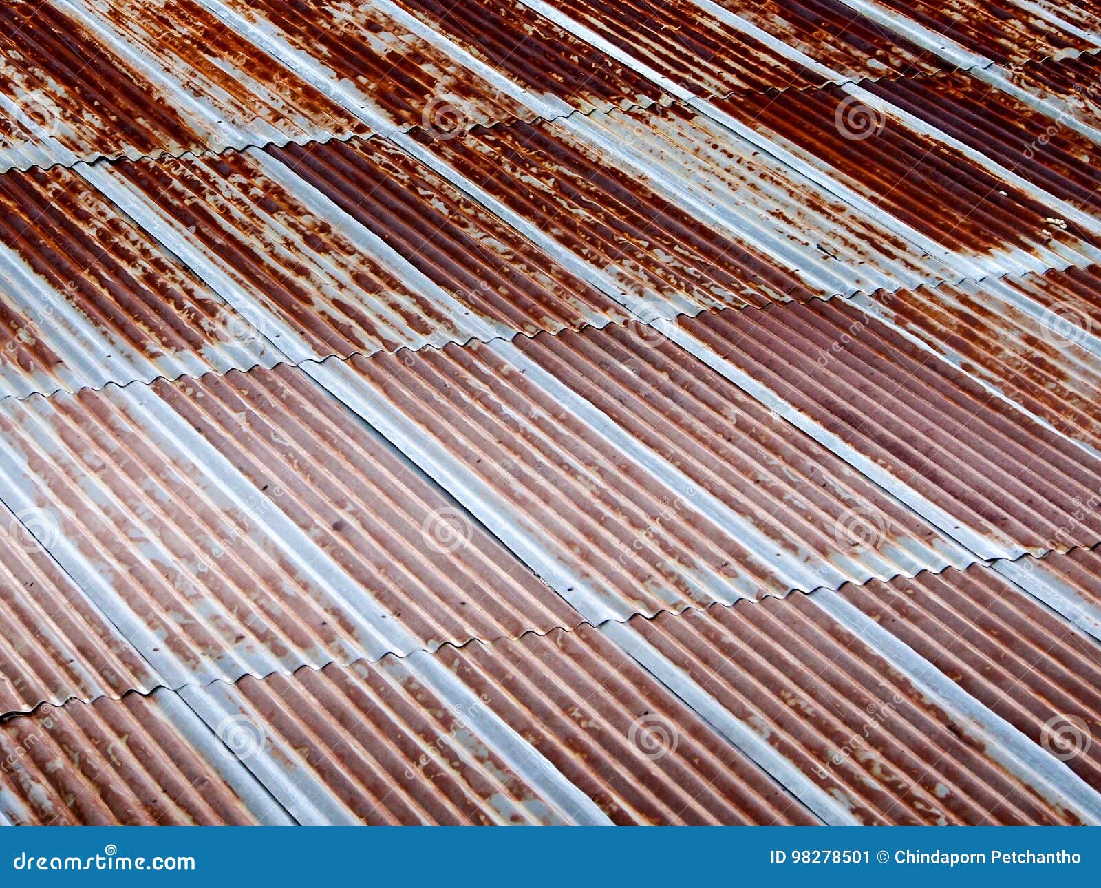 Zinc roof with rust stock image. Image of plate, aluminum 98278501