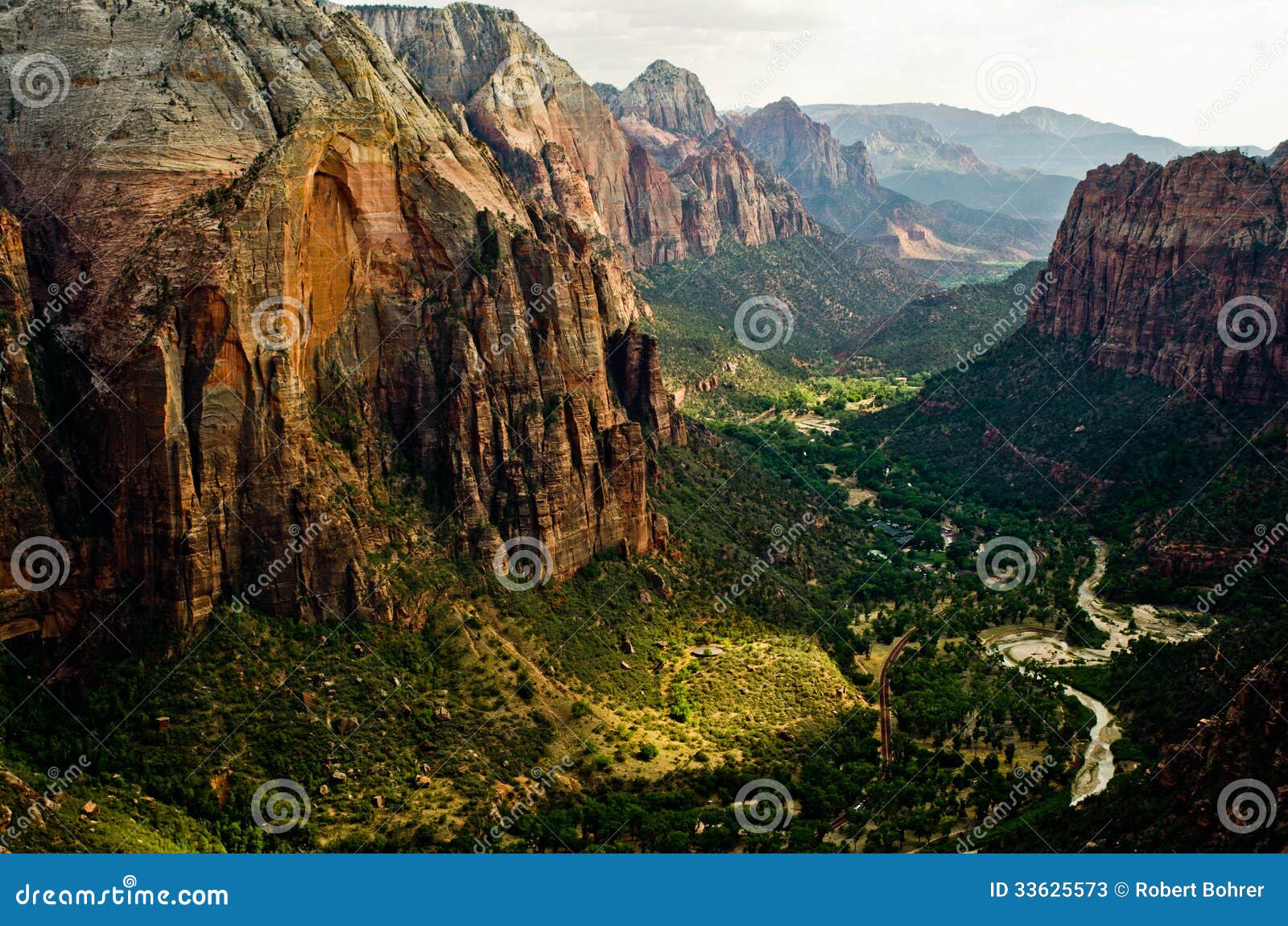 zion canyon as seen from angels landing at zion national park