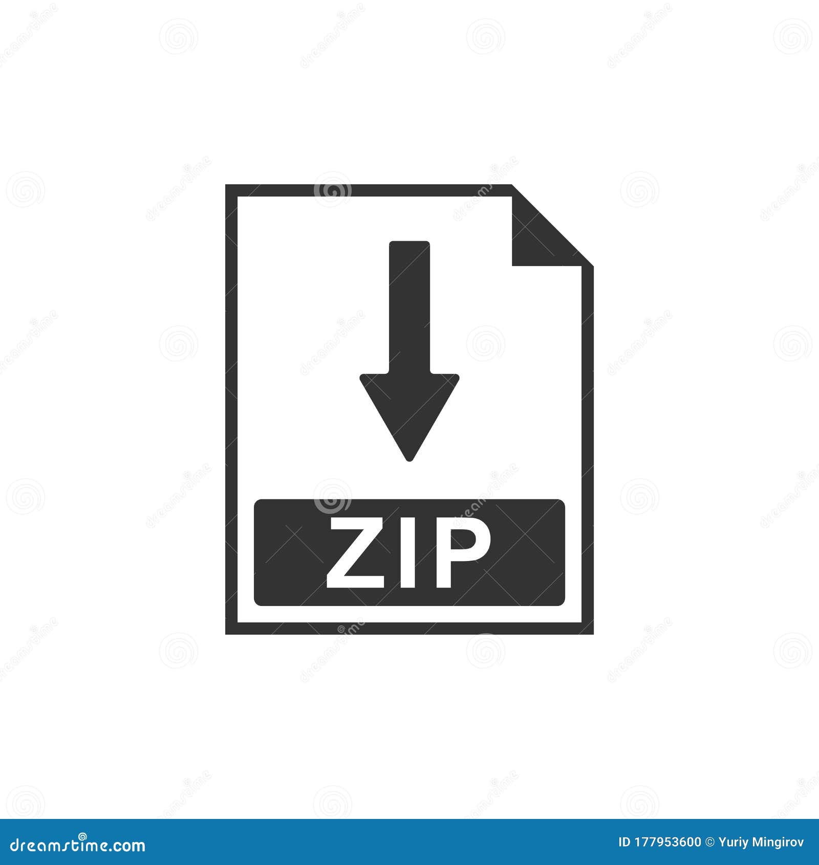 ZIP File Document Icon. Download ZIP Button Icon Isolated Stock Vector ...