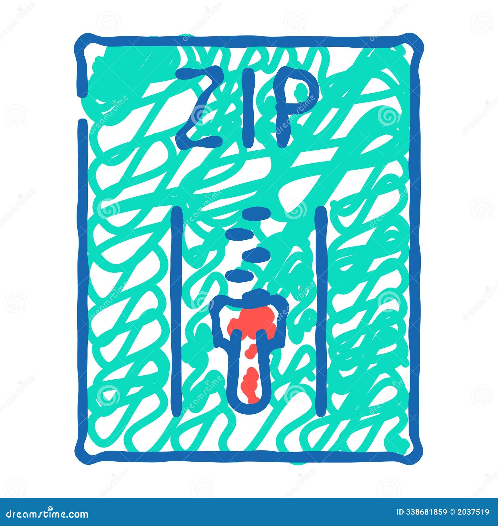 zip file format document icon doodle 