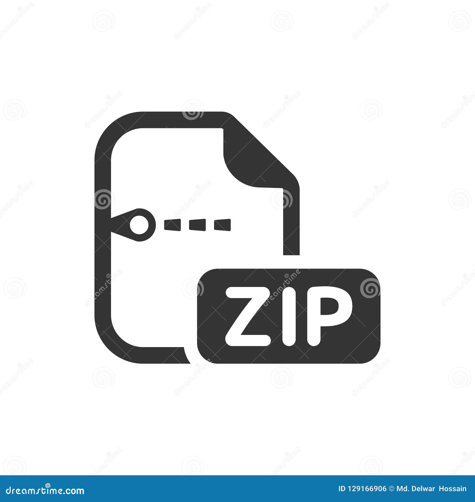 Download Zip File Icon stock vector. Illustration of compress - 129166906