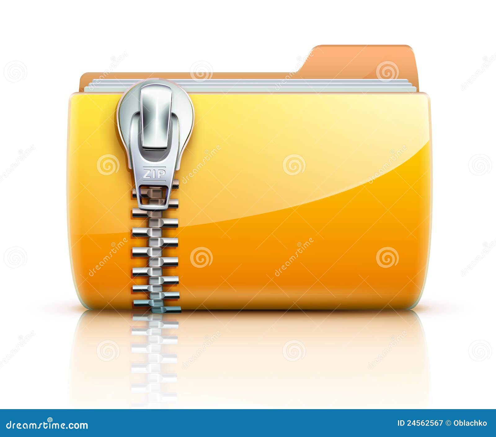 Zip folder icon stock vector. Image of communication ...