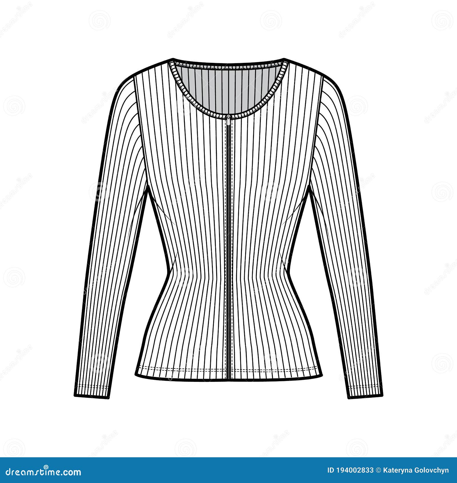 zip-up ribbed cotton-jersey top technical fashion  with long sleeves, slim fit, scoop henley neckline shirt