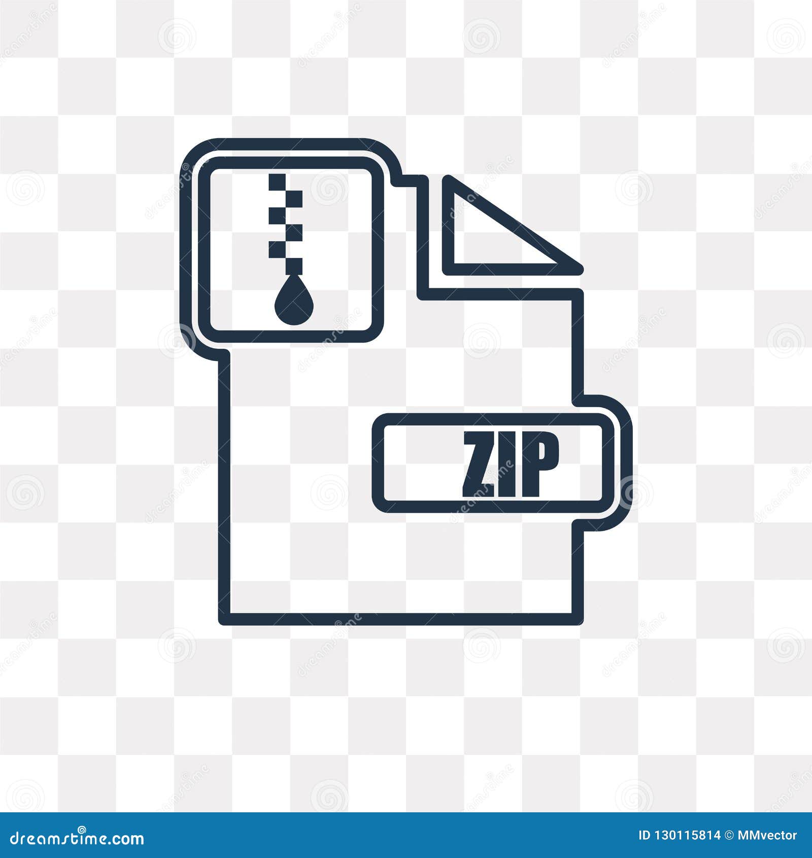 Zip Vector Icon Isolated on Transparent Background, Linear Zip T Stock ...