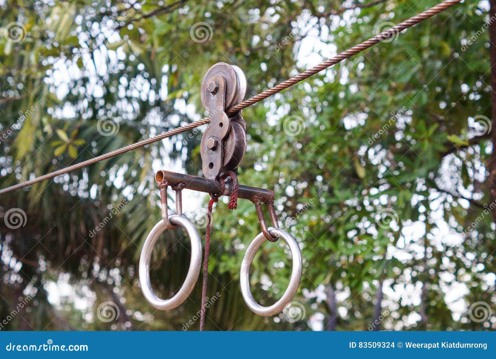 Ziplines stock photo. Image of rope, jungle, banos, hang 83509324