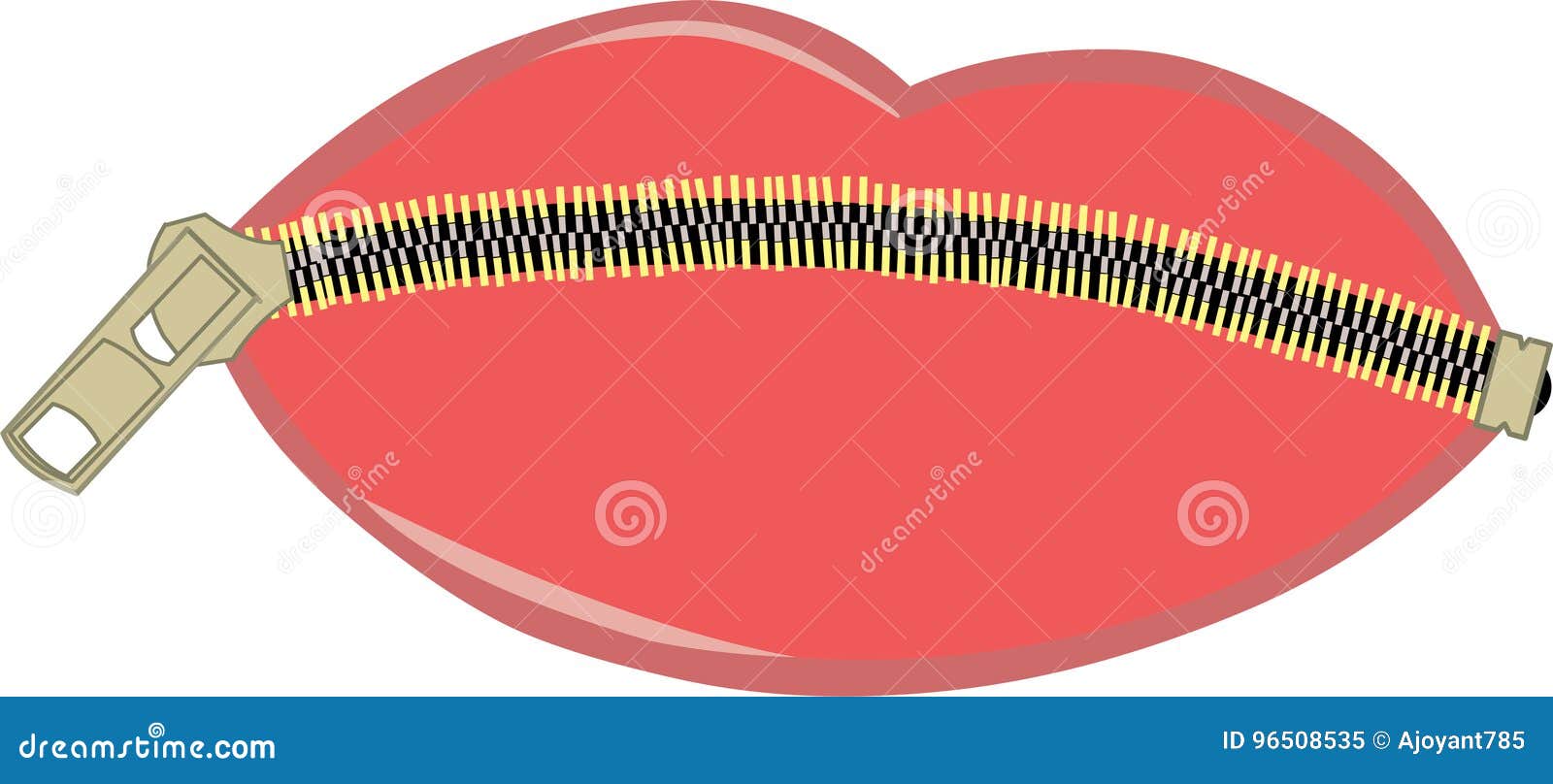 Zipped lips stock vector. Illustration of kiss, mouth 96508535