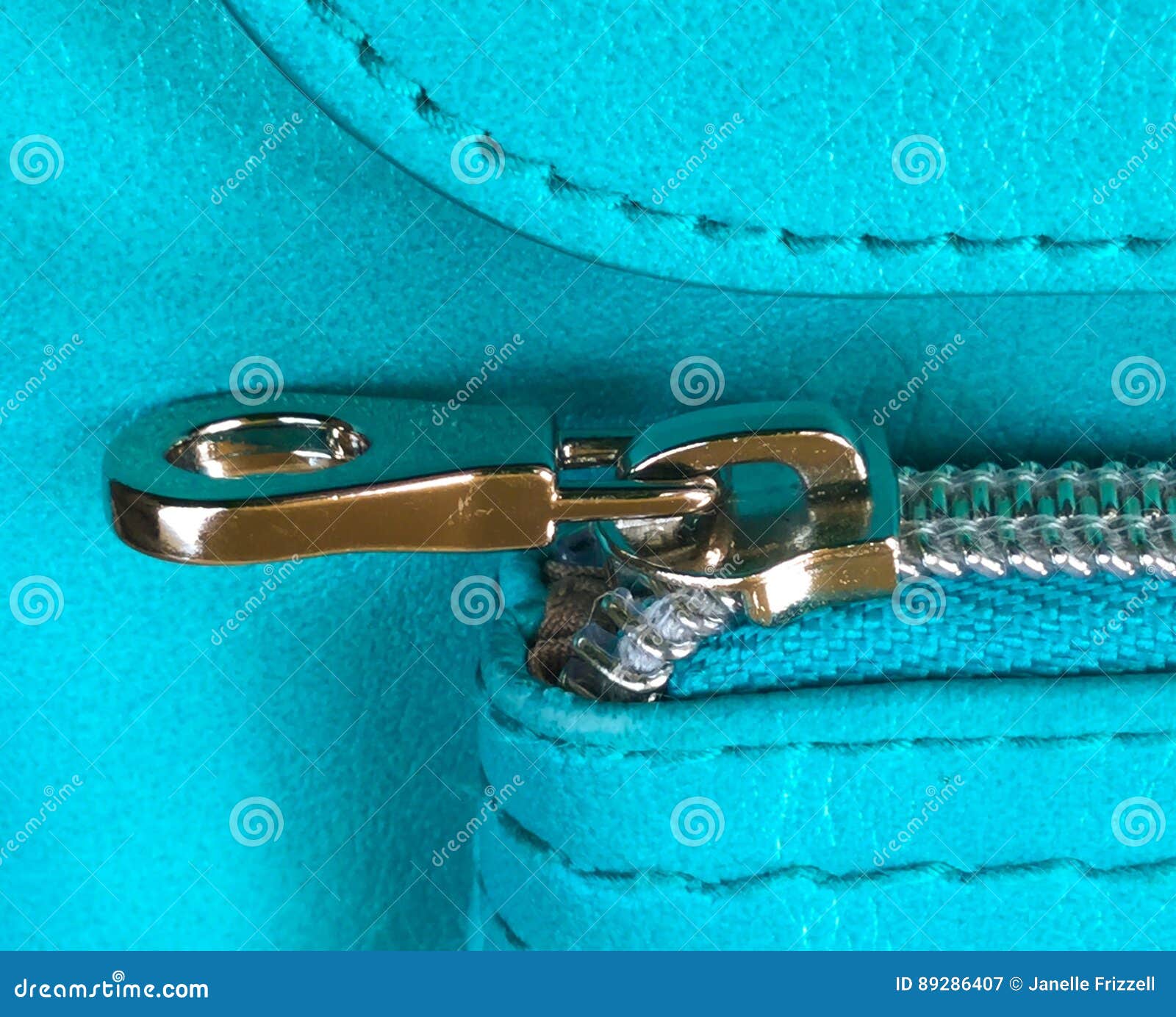 Zipper on Blue Bag stock image. Image of single, object 89286407