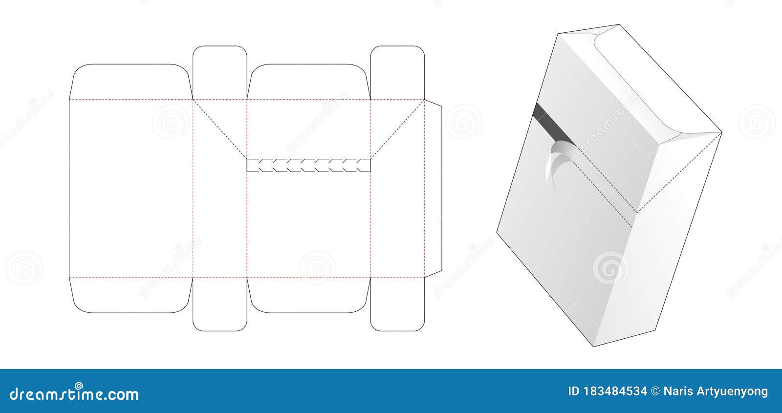 Zipper Box Die Cut Template Stock Vector Illustration of isolated