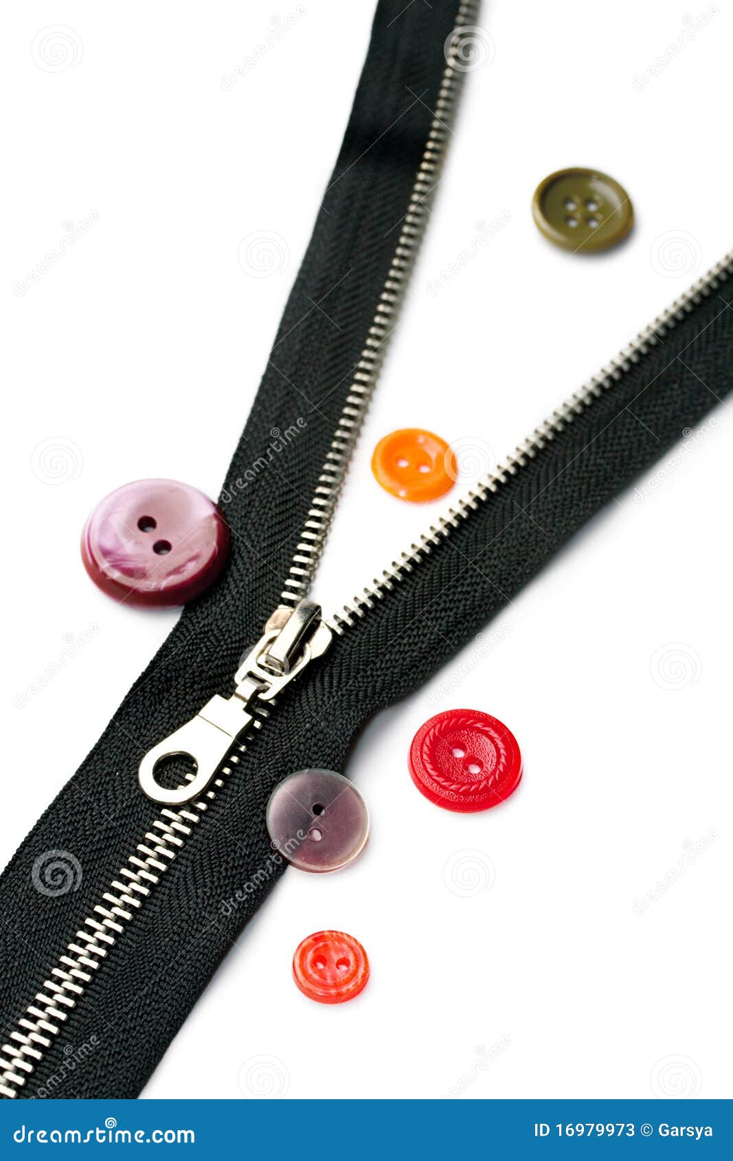 Zipper and button stock image. Image of instrument, tailor 16979973