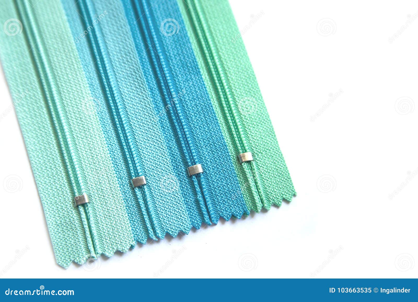 Zipper End Pastel Set Isolated on White Background Stock Image Image