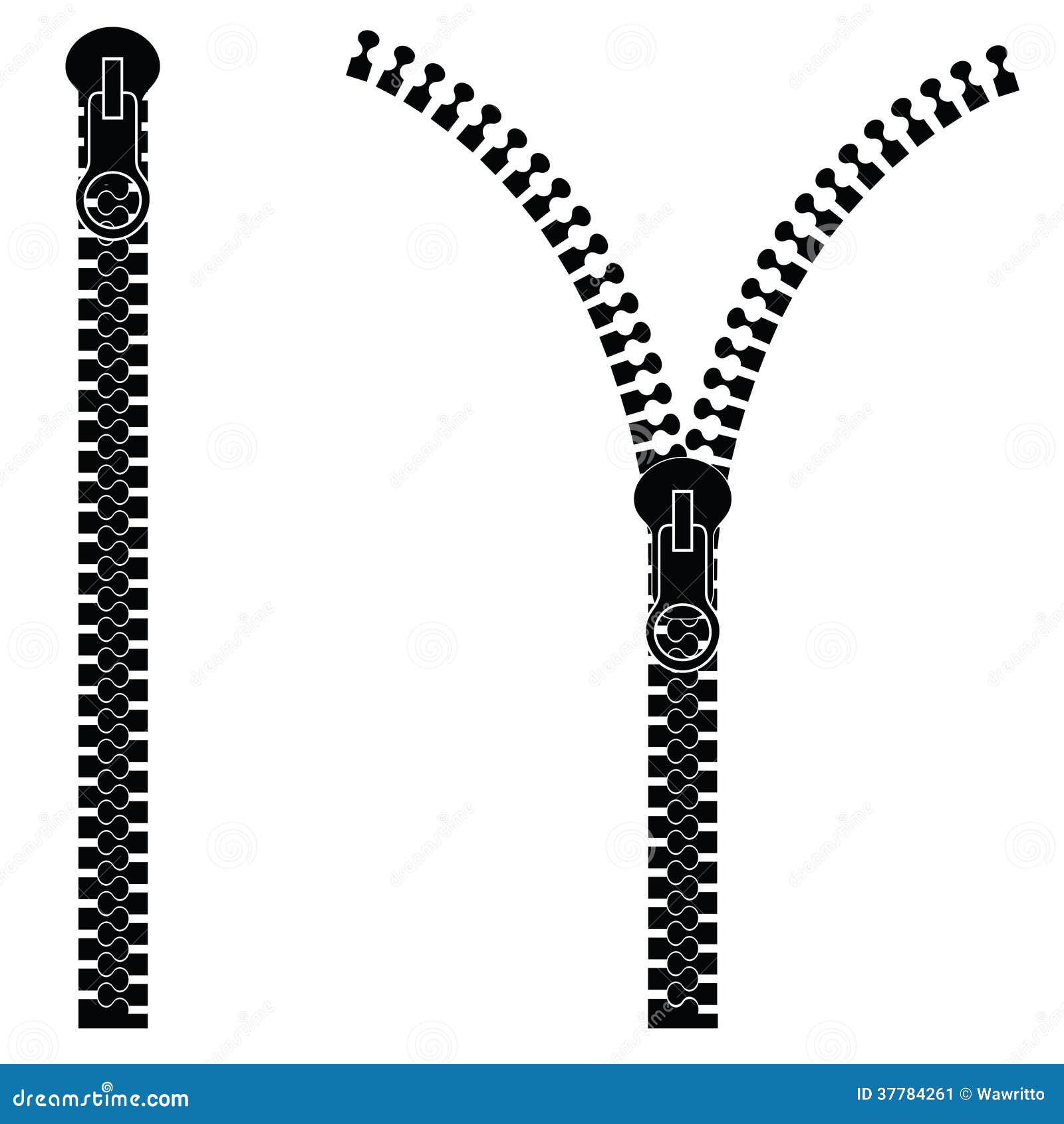 Zipper Isolated on White Background, Stock Vector - Illustration of ...