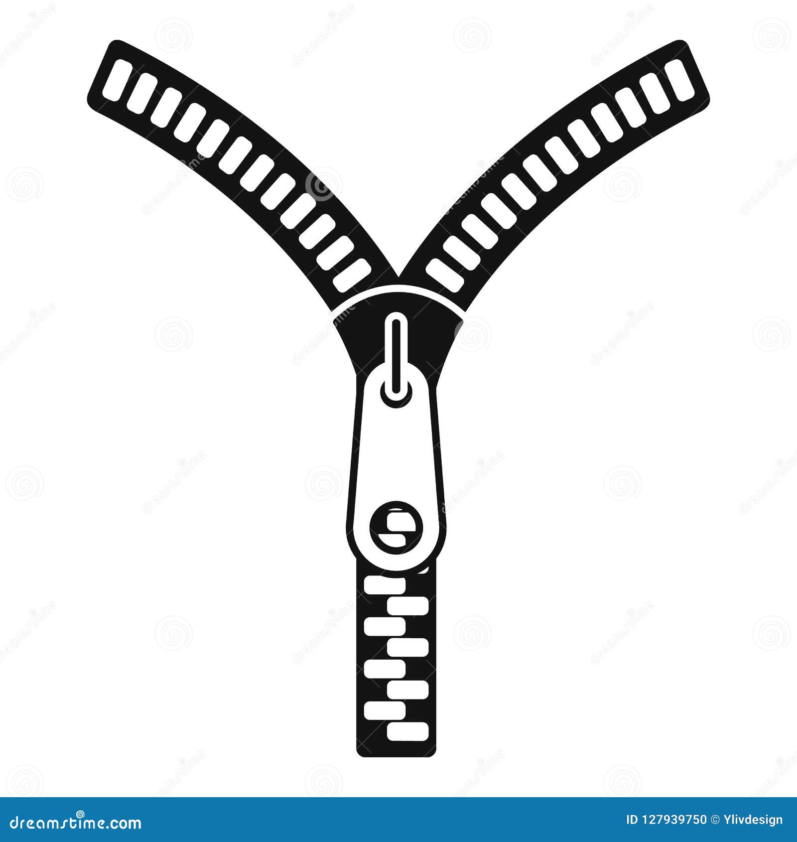Zipper with Lock Icon, Simple Style Stock Illustration Illustration of decor, security 127939750