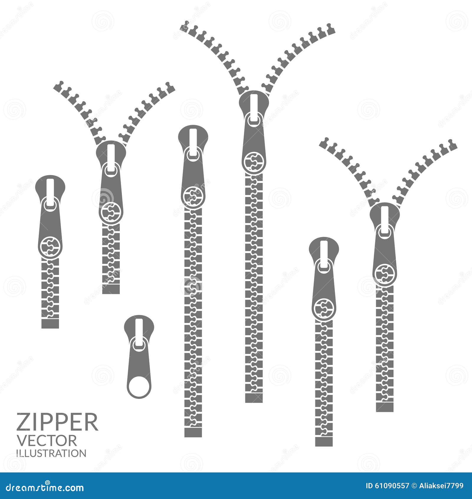 Zipper stock vector. Illustration of icon, zipper, metal - 61090557