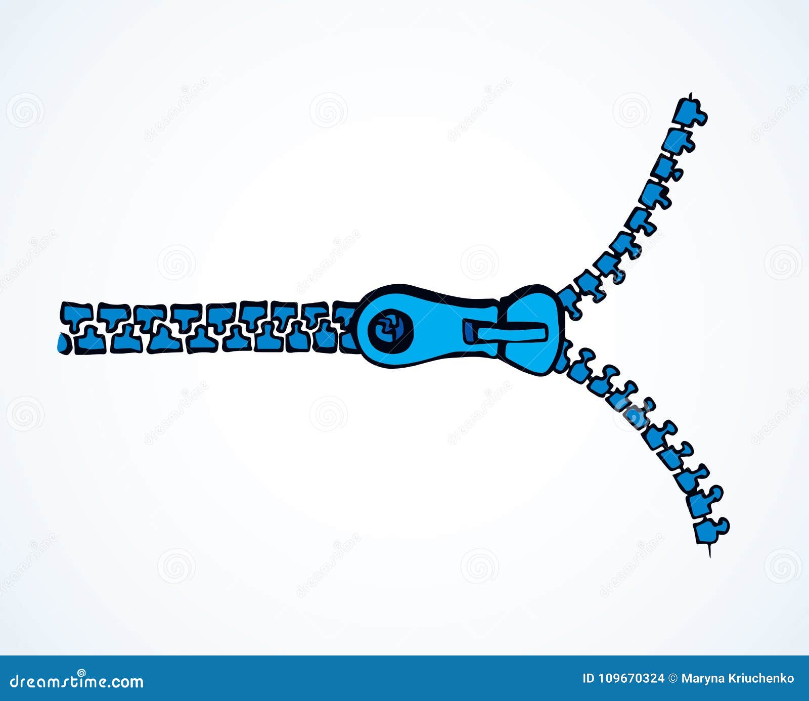 Zipper. Vector drawing stock vector. Illustration of join 109670324