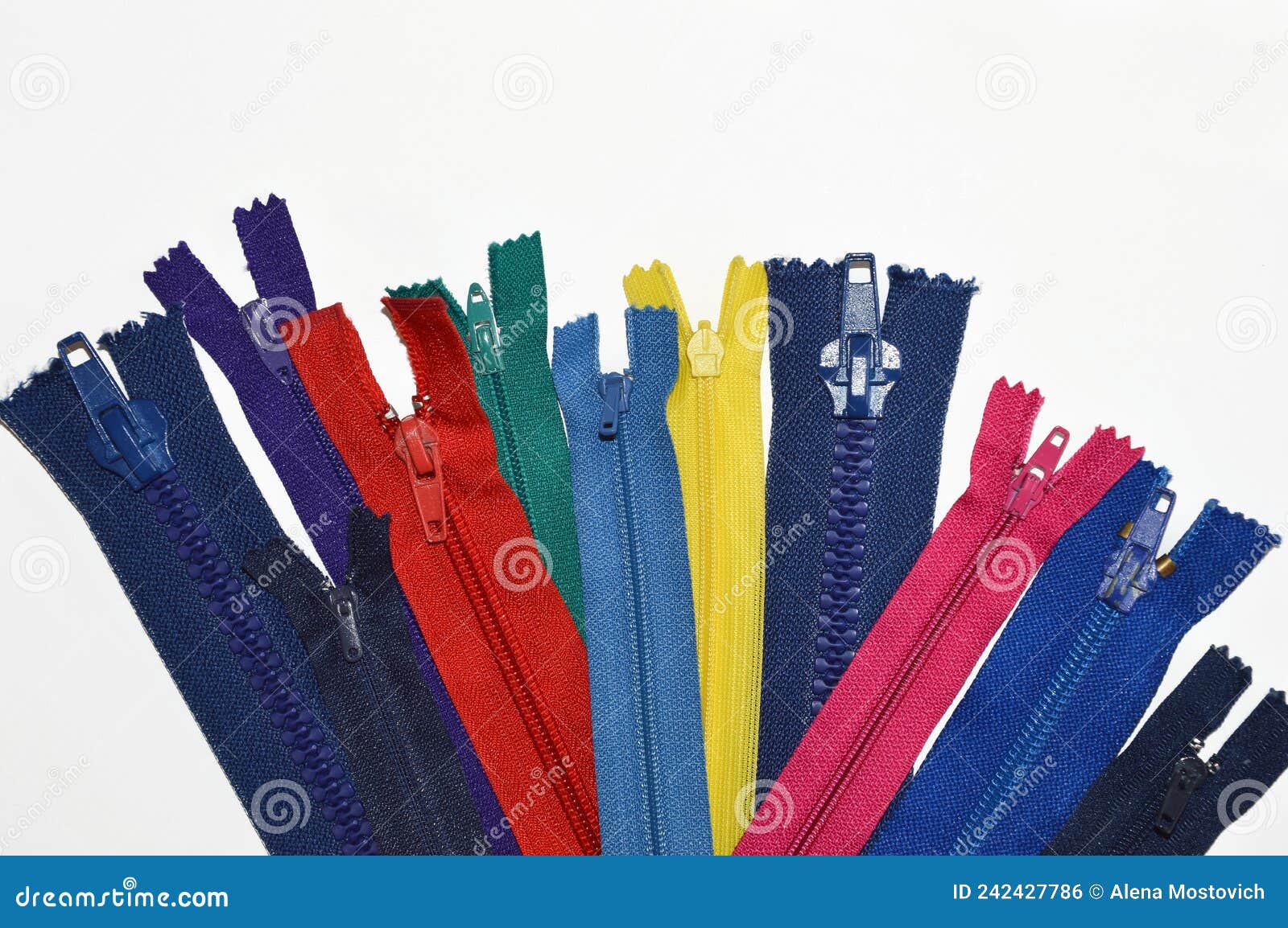 Zippers for Clothes, Different Colors. Material for Sewing and ...
