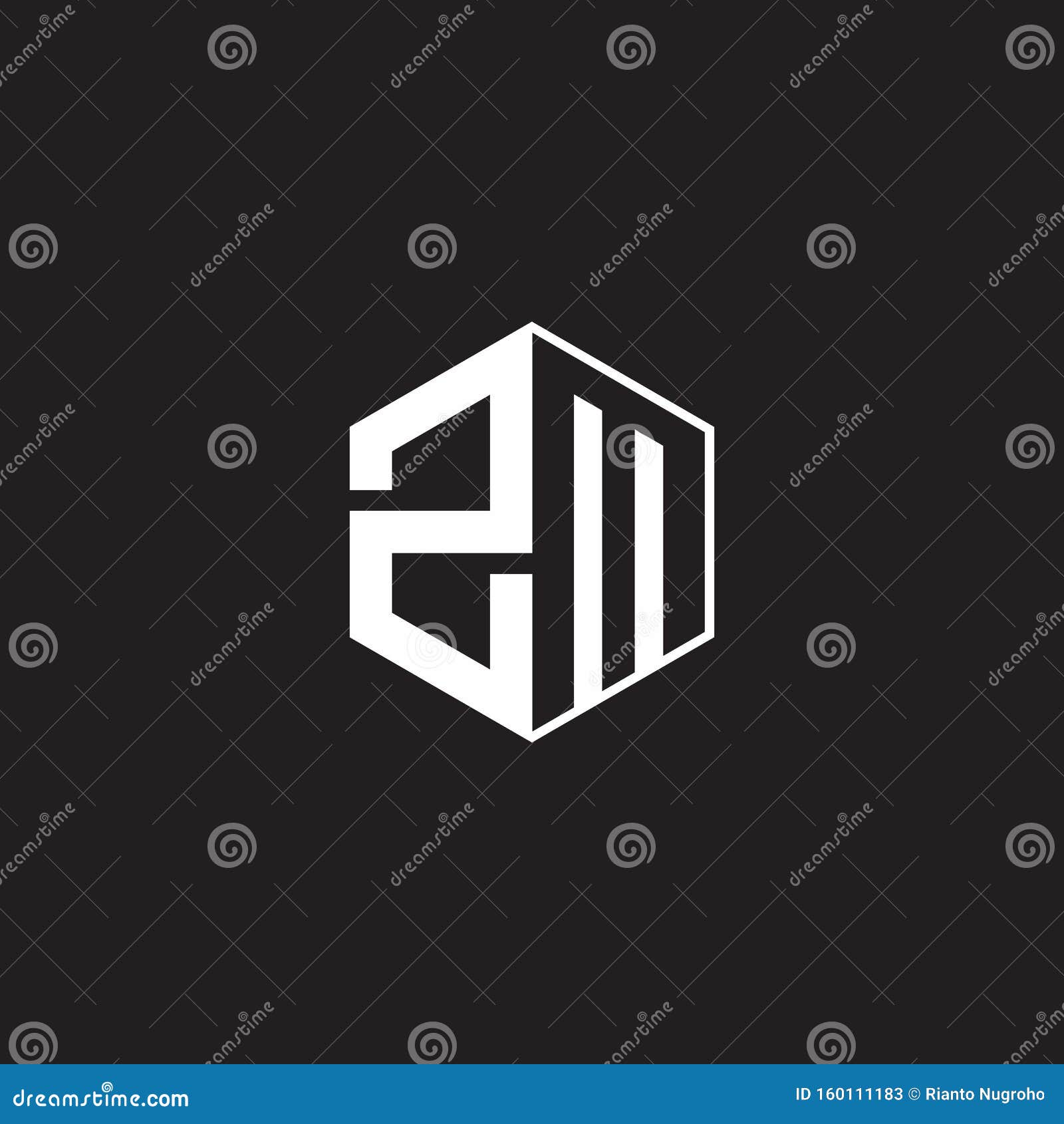 MM Logo monogram with negative space style design template