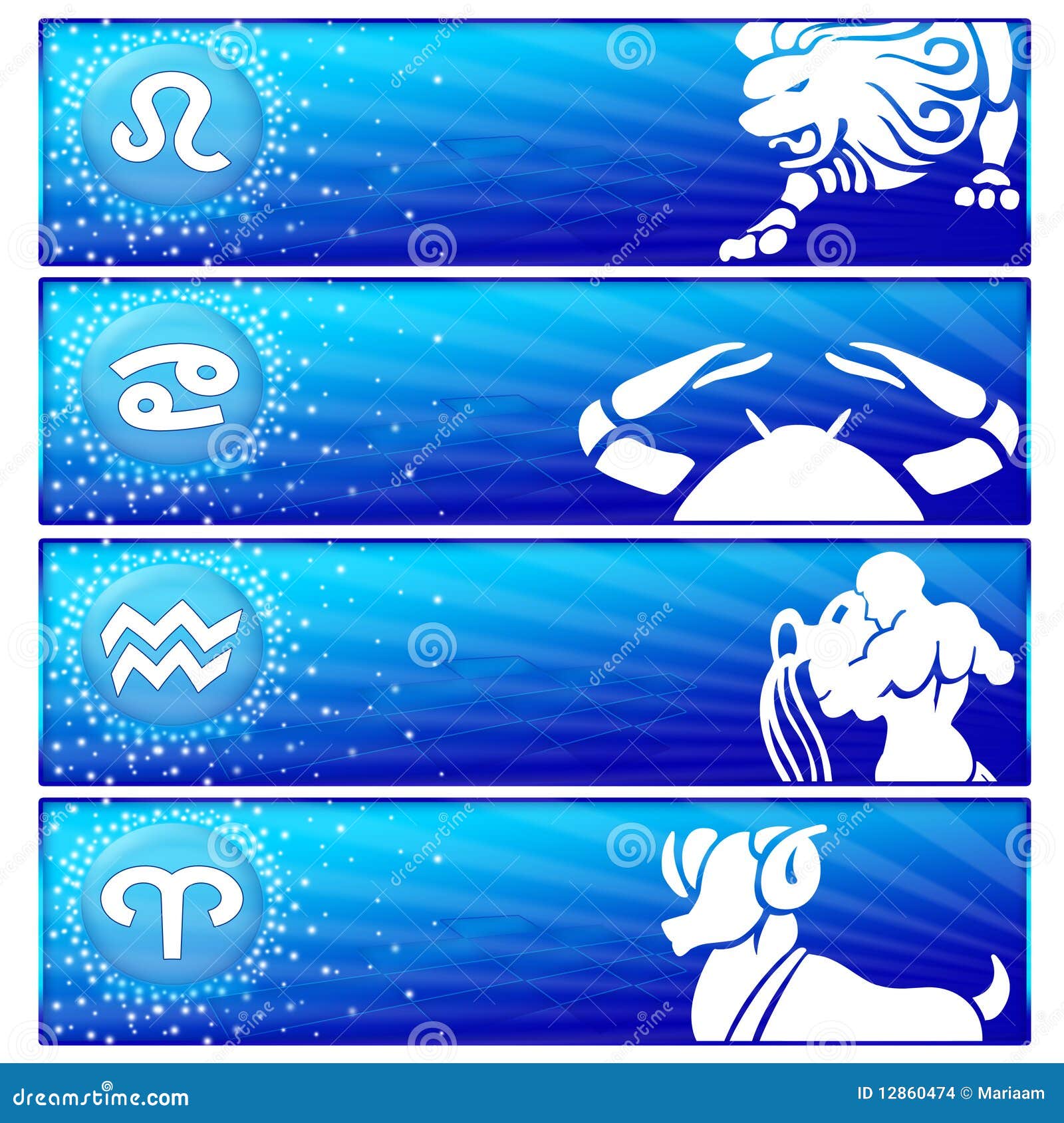 Zodiac banner set (03) stock illustration. Illustration of future