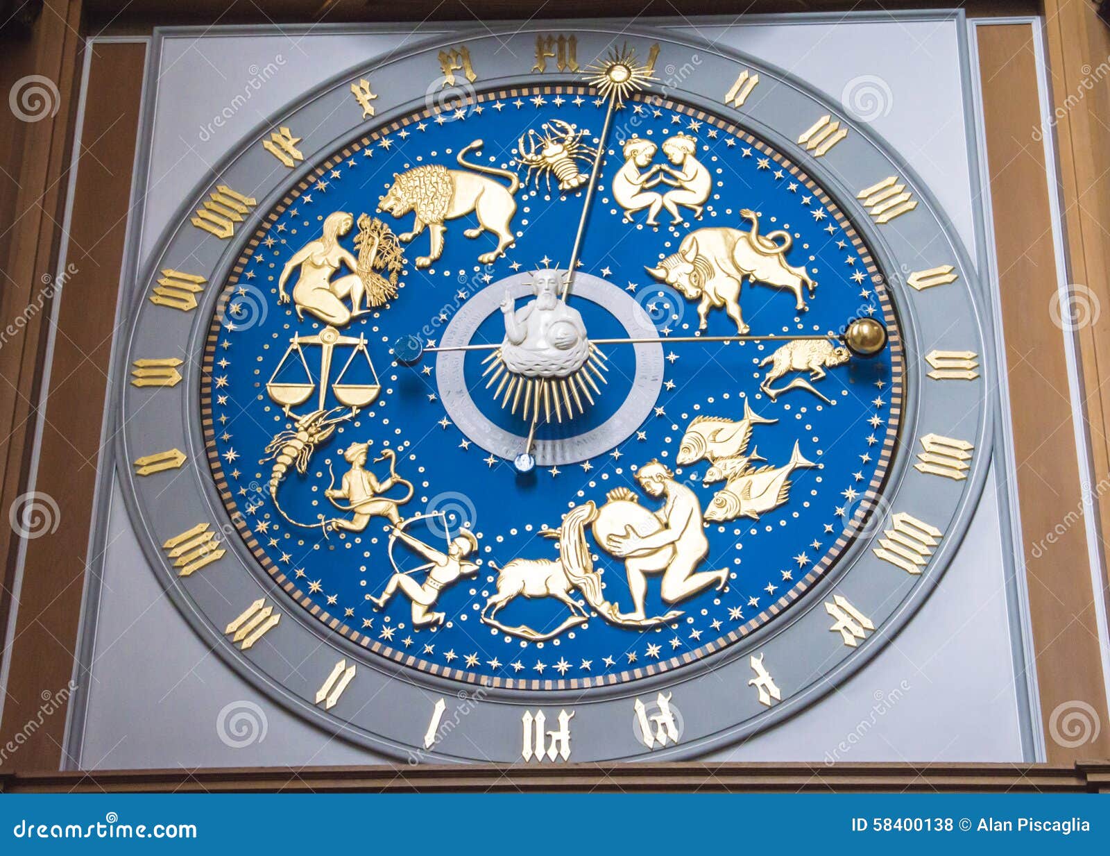 Zodiac clock stock photo. Image of exact, esoteric, constellation