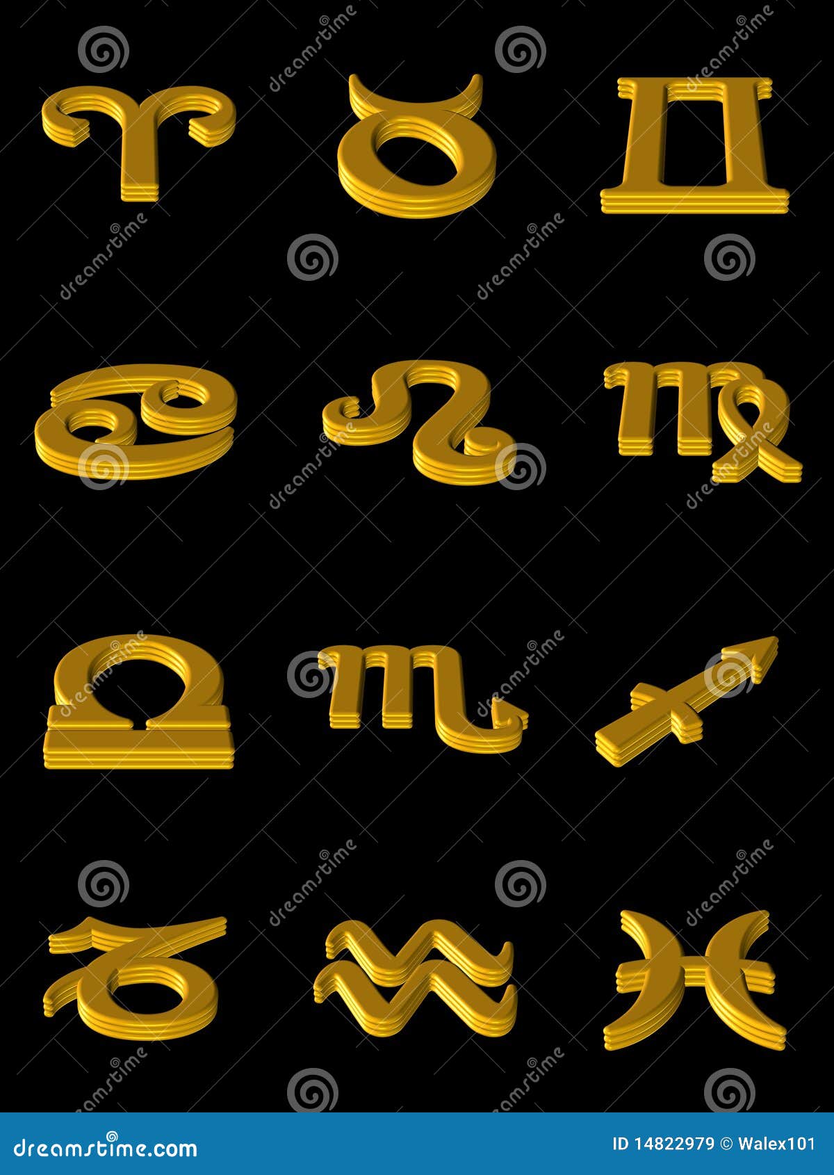 Zodiac gold icons stock illustration. Illustration of black 14822979