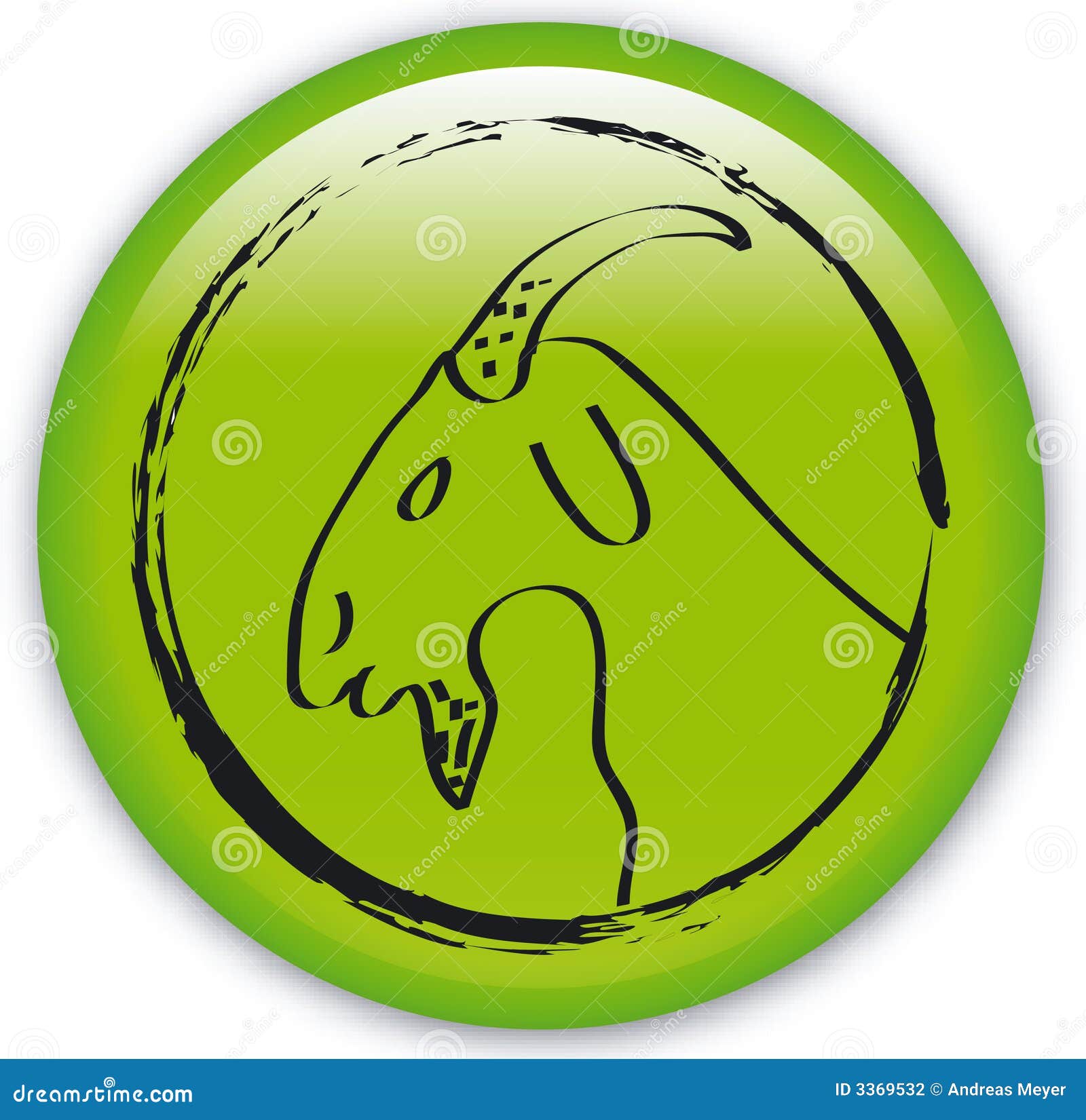 ZodiacHorned goat stock vector. Illustration of sign 3369532