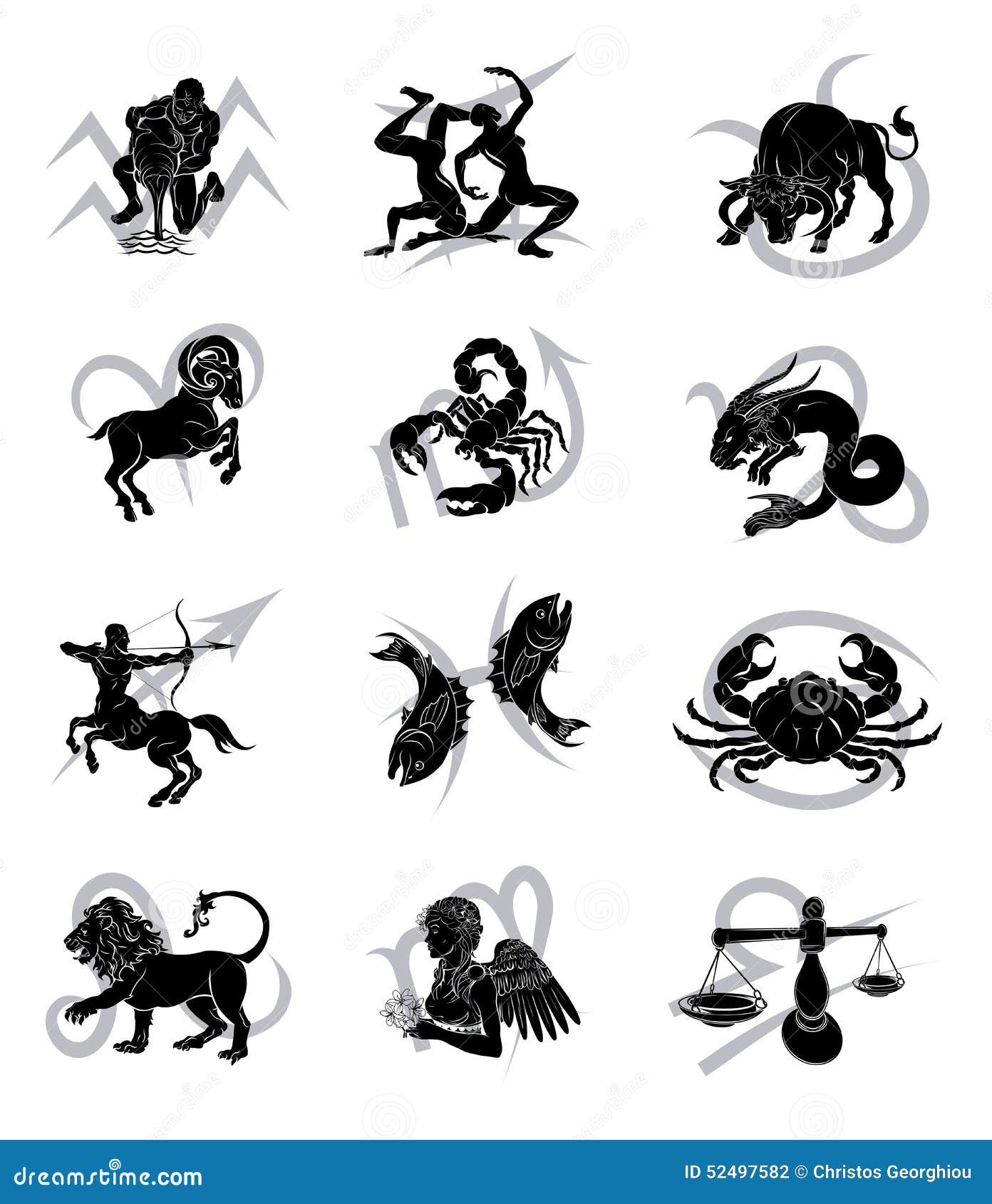 Zodiac Horoscope Astrology Signs Stock Vector - Illustration of capricorn,  pisces: 52497582