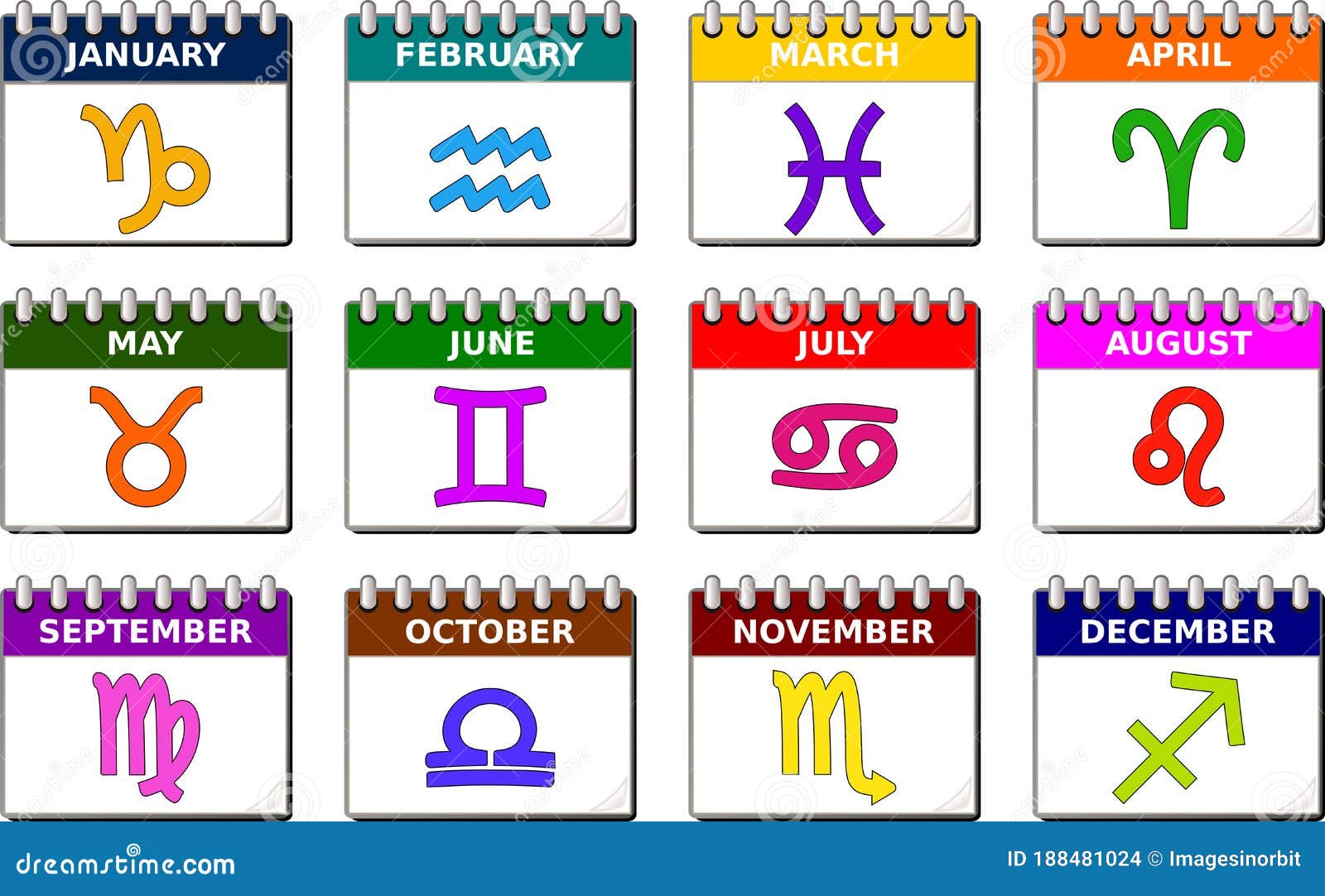 Zodiac Horoscope Astrology Calendar Stock Photo Illustration of march
