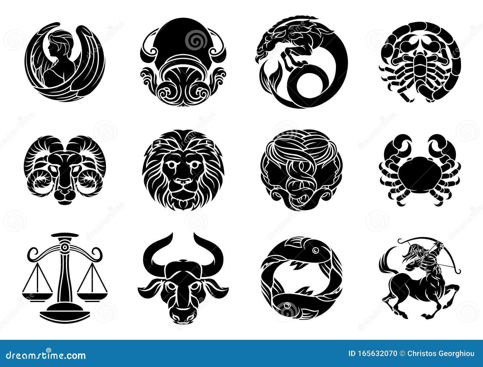 zodiac horoscope astrology star signs s set