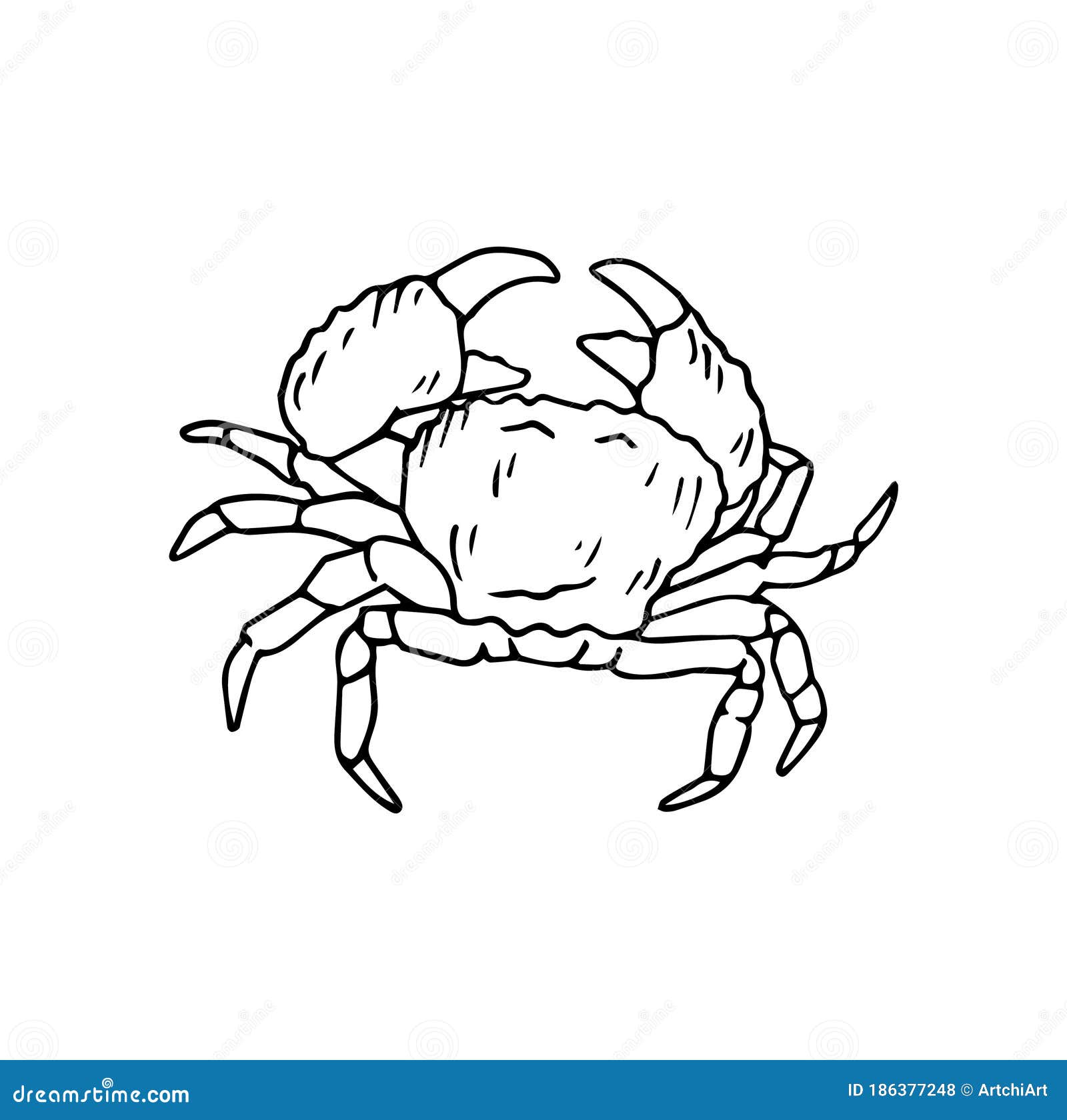 crab underwater drawing