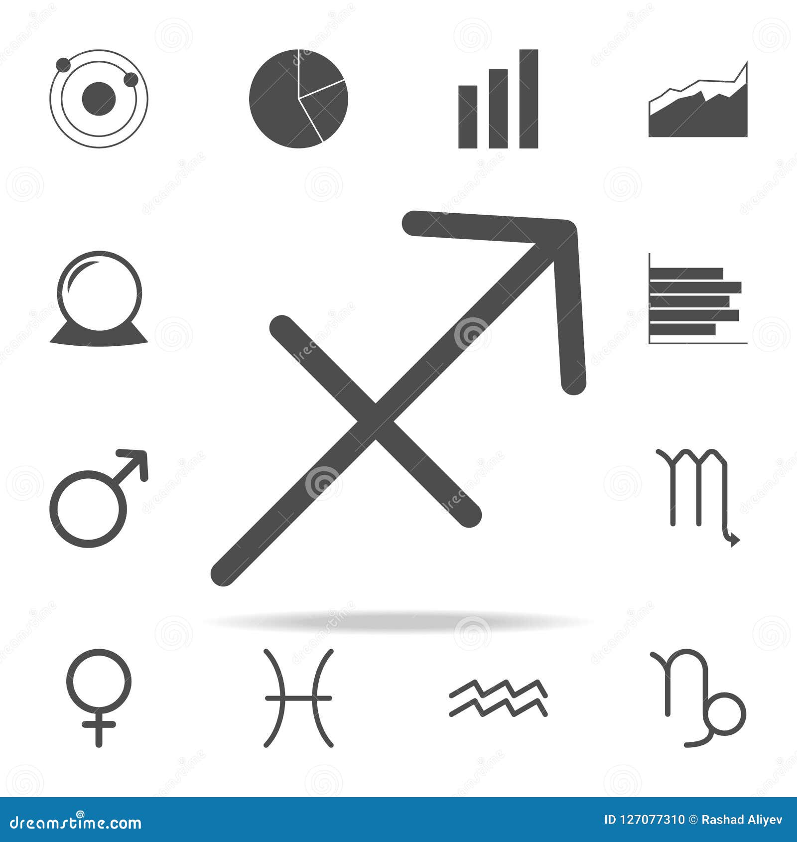 zodiac sagittarius jupiter icon. web icons universal set for web and mobile